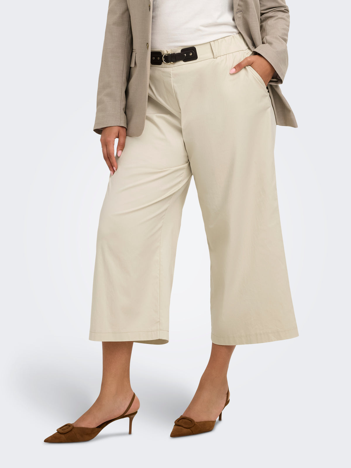 Only Carmakoma Damen Hosen Oatmeal