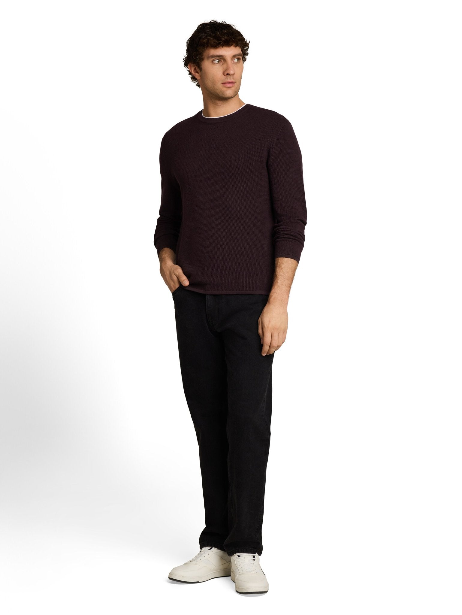 Tom Tailor denim Herren Pullover Dark Plum