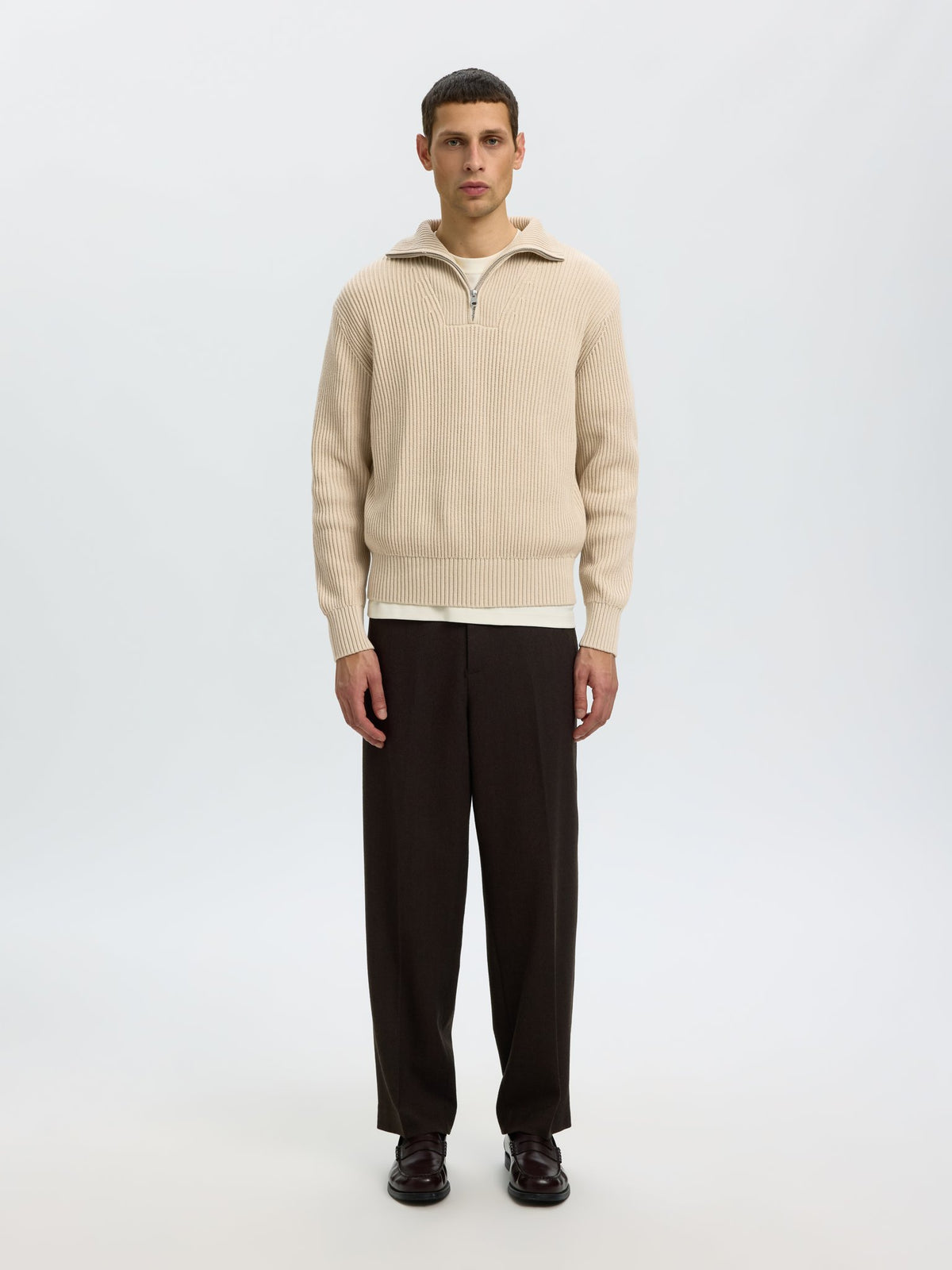 Selected homme Herren Pullover  Oatmeal