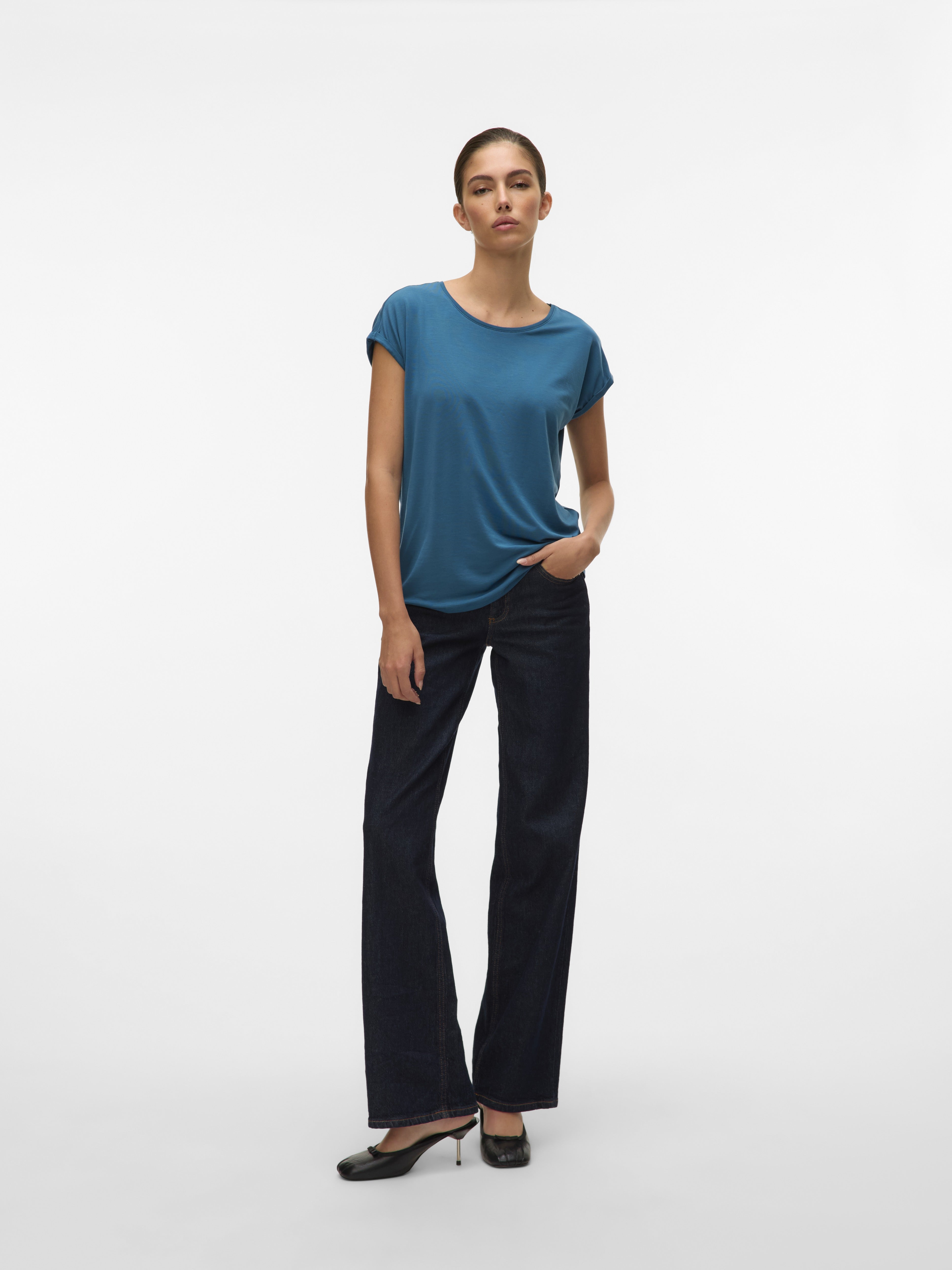 Vero Moda Damen T-Shirts Moroccan Blue