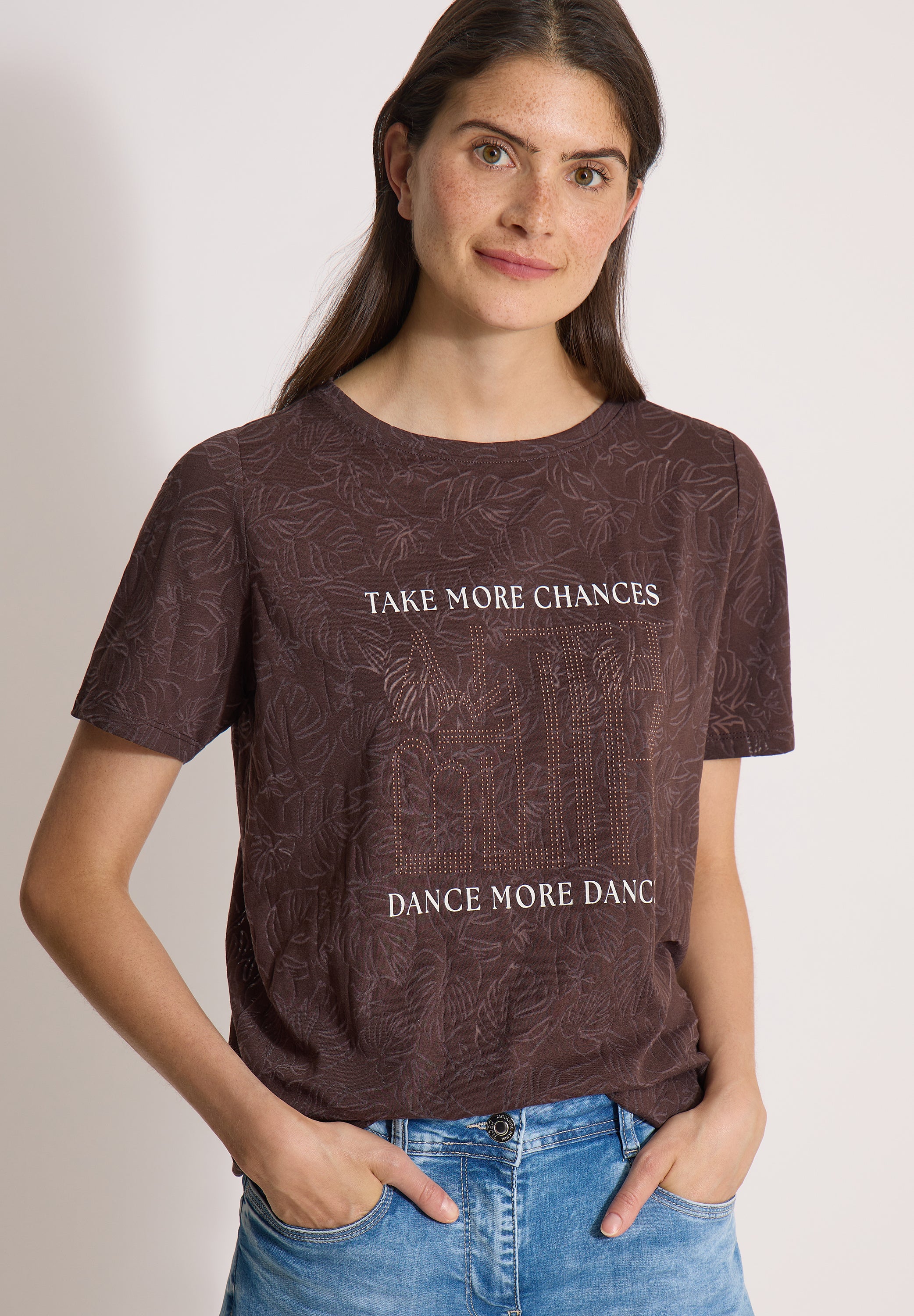 Cecil Damen T-Shirts Brown Cac
