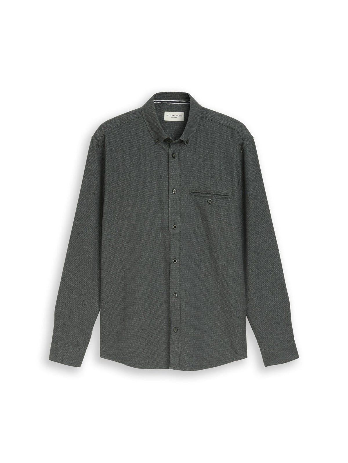 Tom Tailor Herren Hemden lang Green Based Str