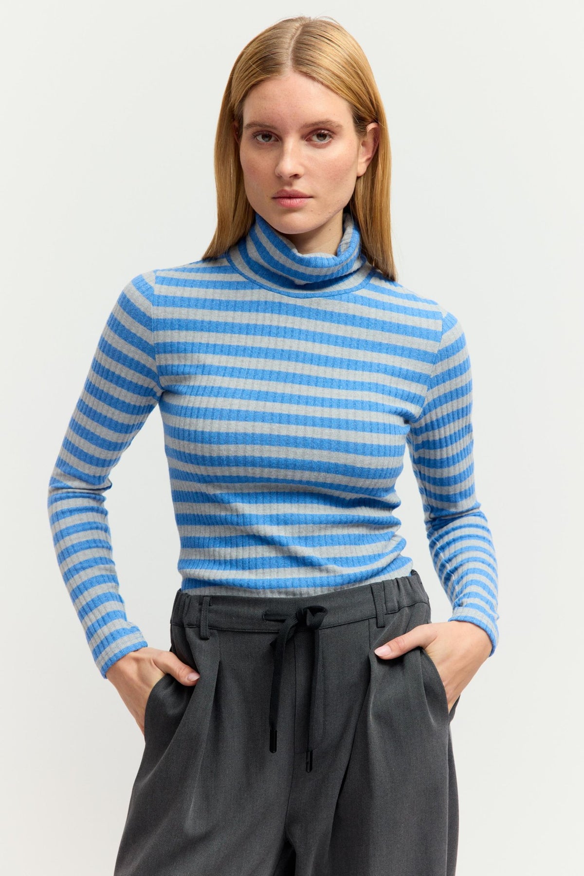 Fashion People Damen T-Shirts Polar Blue Stri