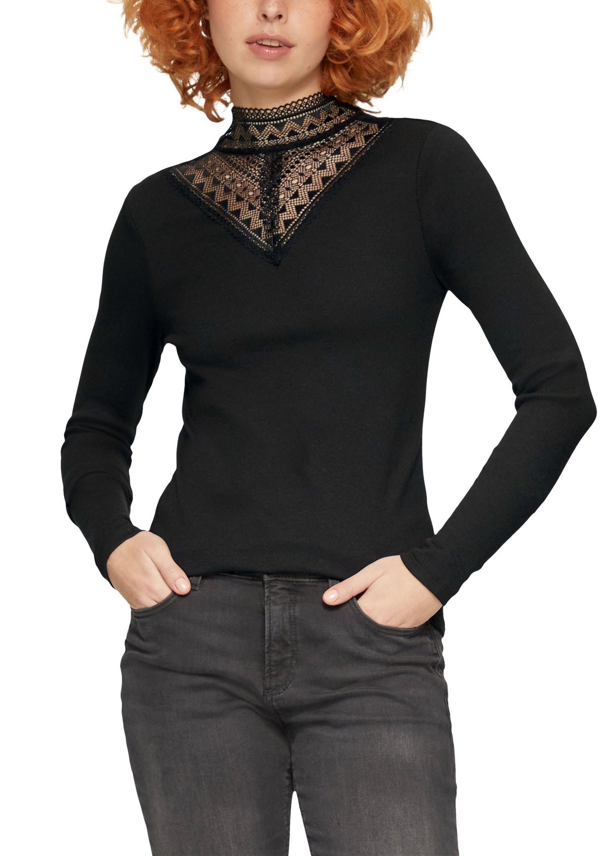 QS by S.Oliver Damen T-Shirts Grey/Black