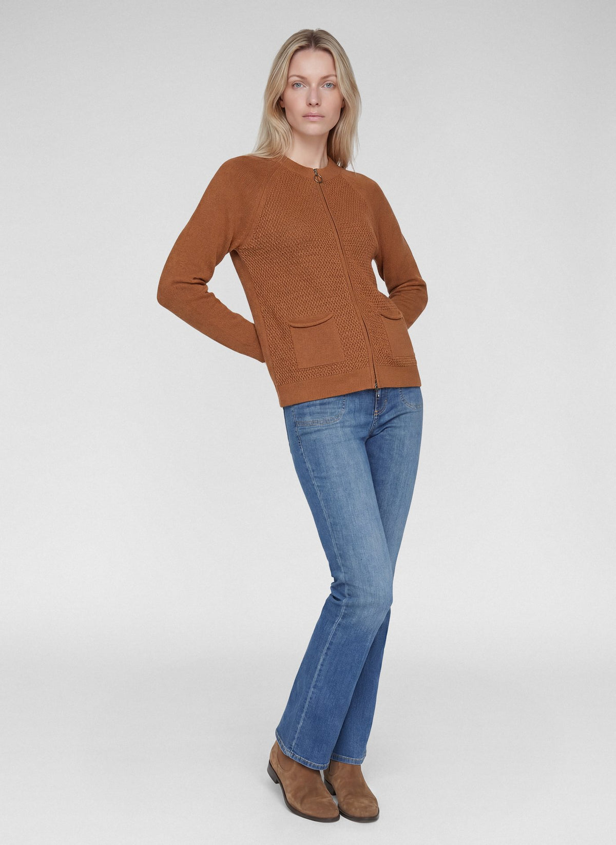 Rabe Damen Strickjacken Cognac