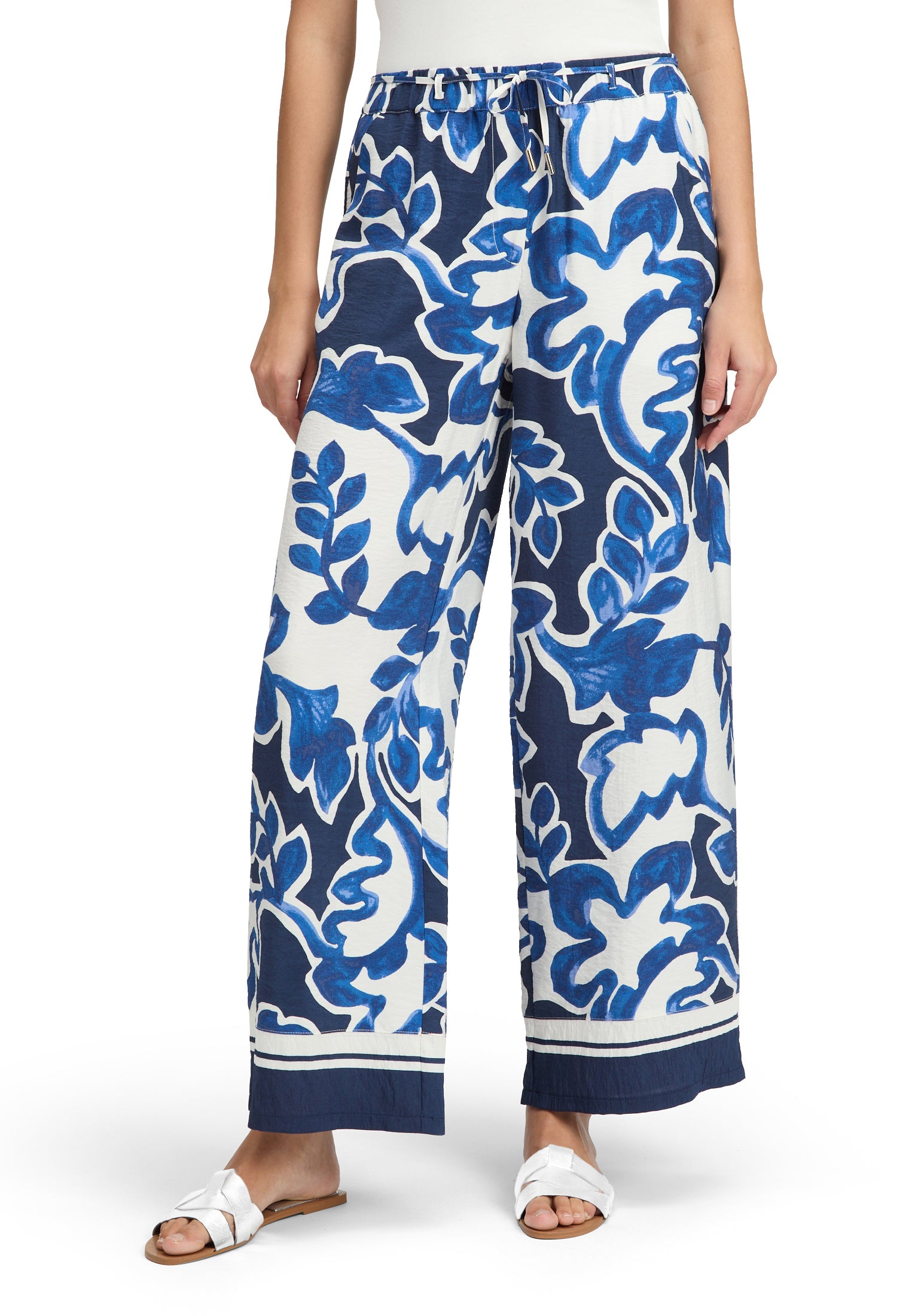 Betty & Co Damen Hosen Cream/Dark Blue
