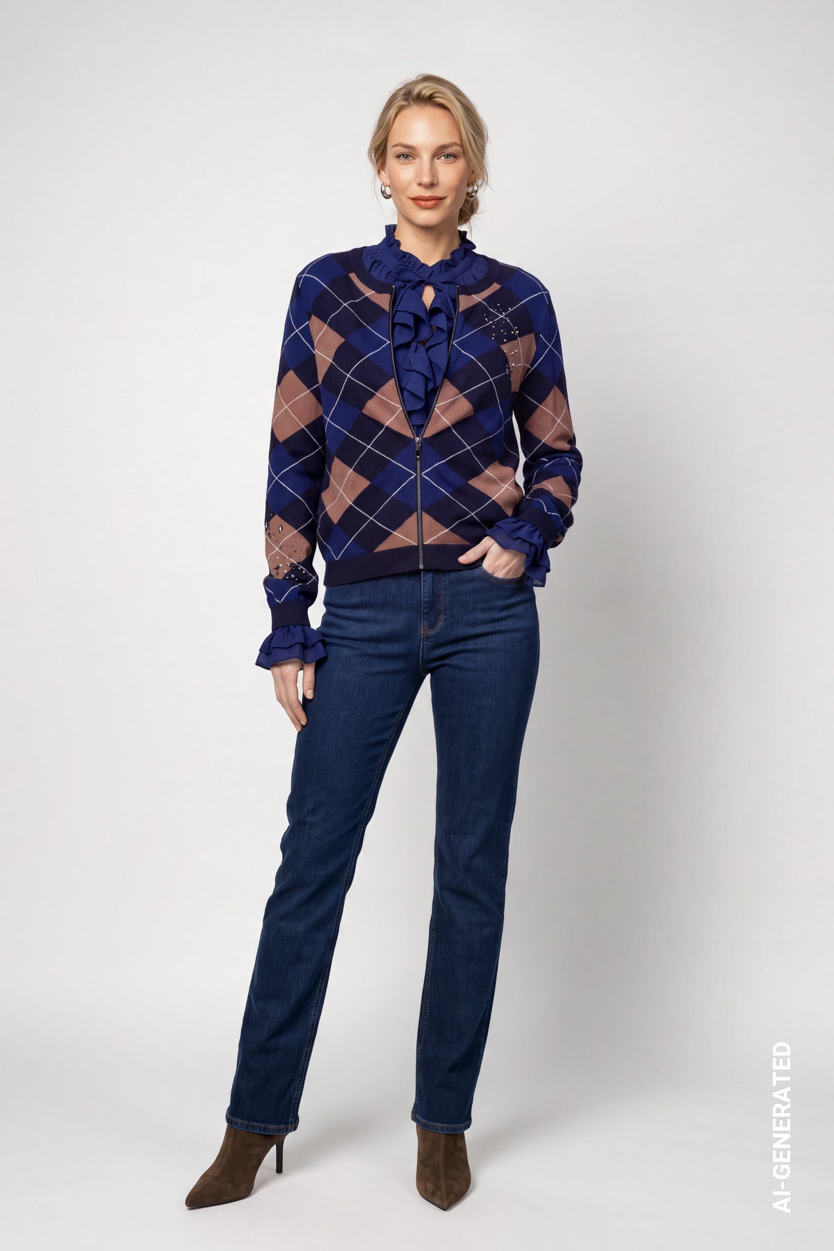 Monari Damen Strickjacken Classic Nav