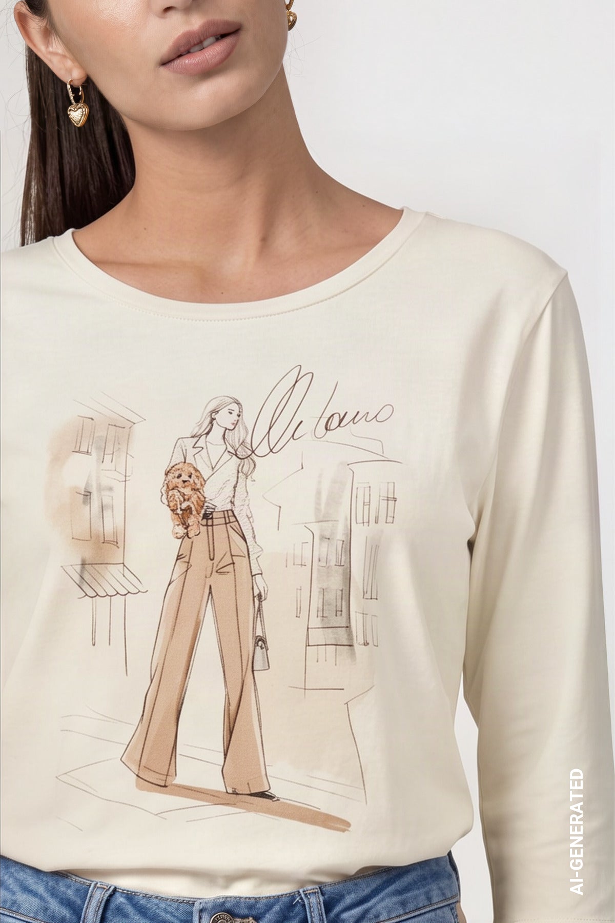 Monari Damen T-Shirts  Antique Whi
