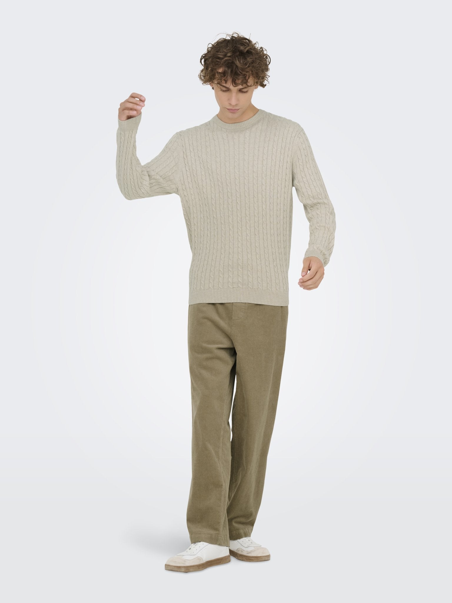Only & Sons Herren Pullover Oatmeal/Melange