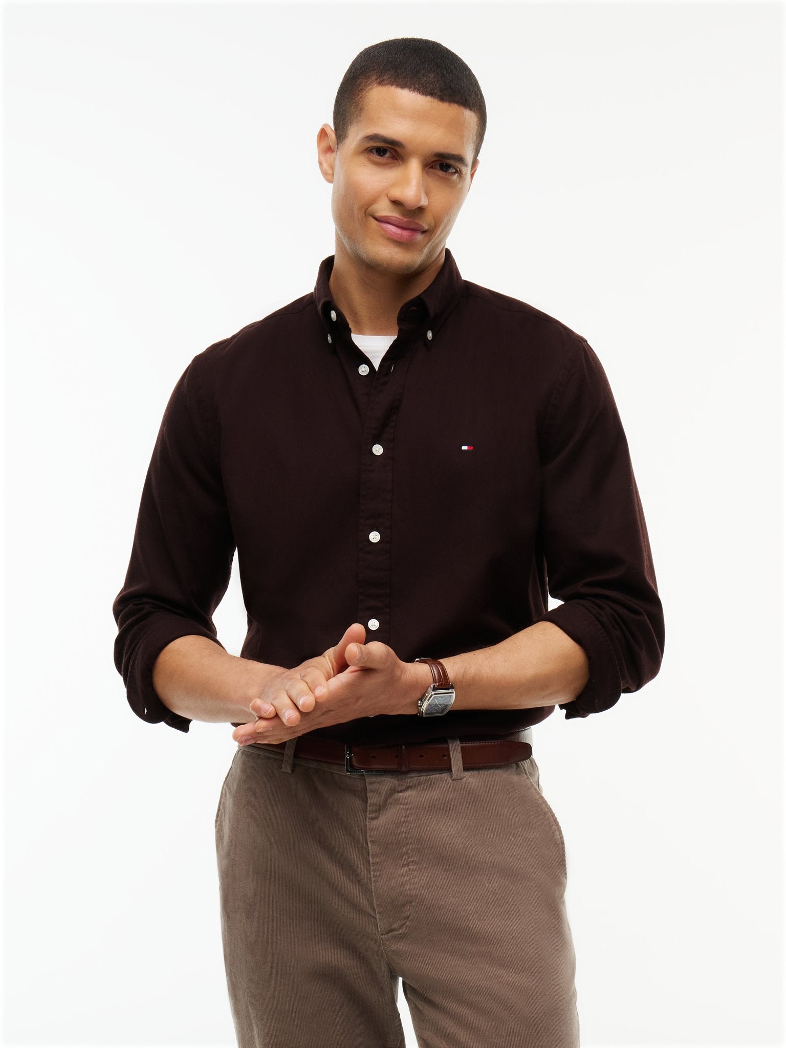 Tommy Hilfiger Herren Hemden Hjt Brown