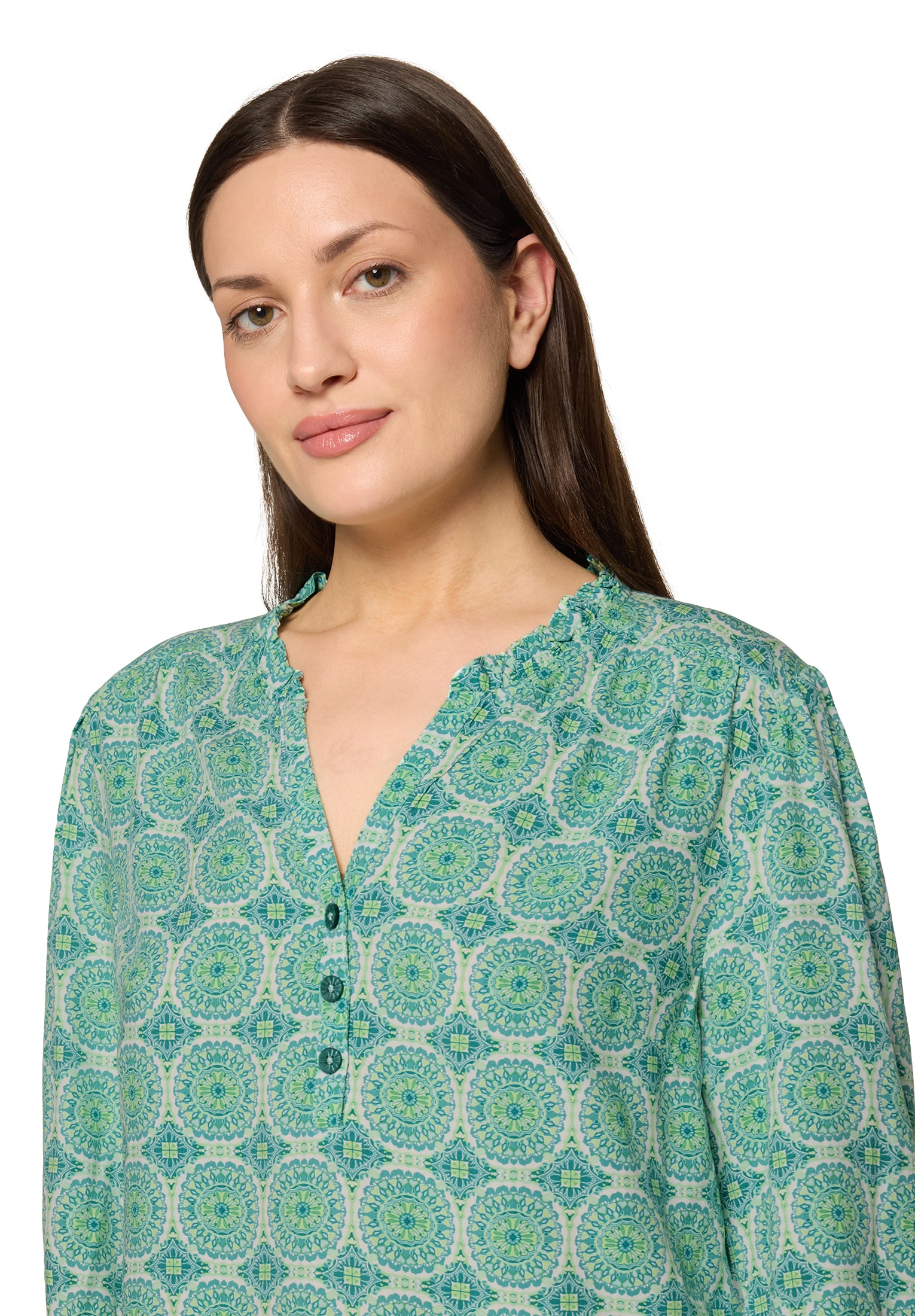 Cartoon Damen Blusen Green/Blue