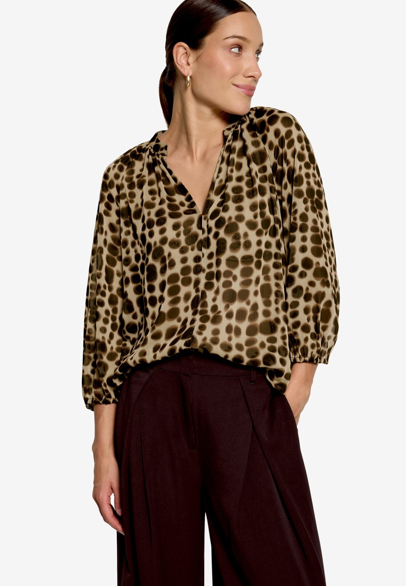 Zero Damen Blusen Beige/Brown