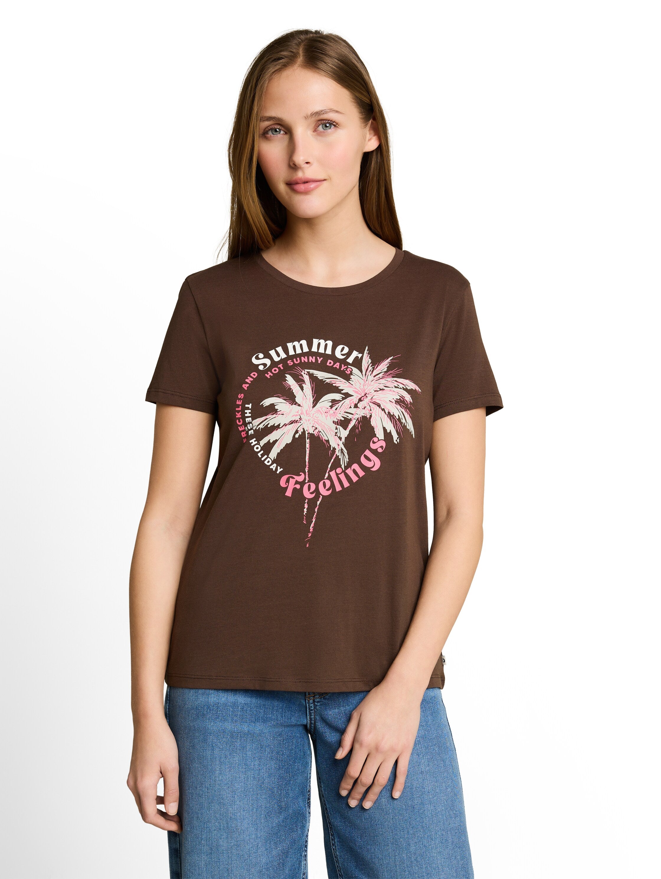 Tom Tailor denim Damen T-Shirts Cool Dark Brown