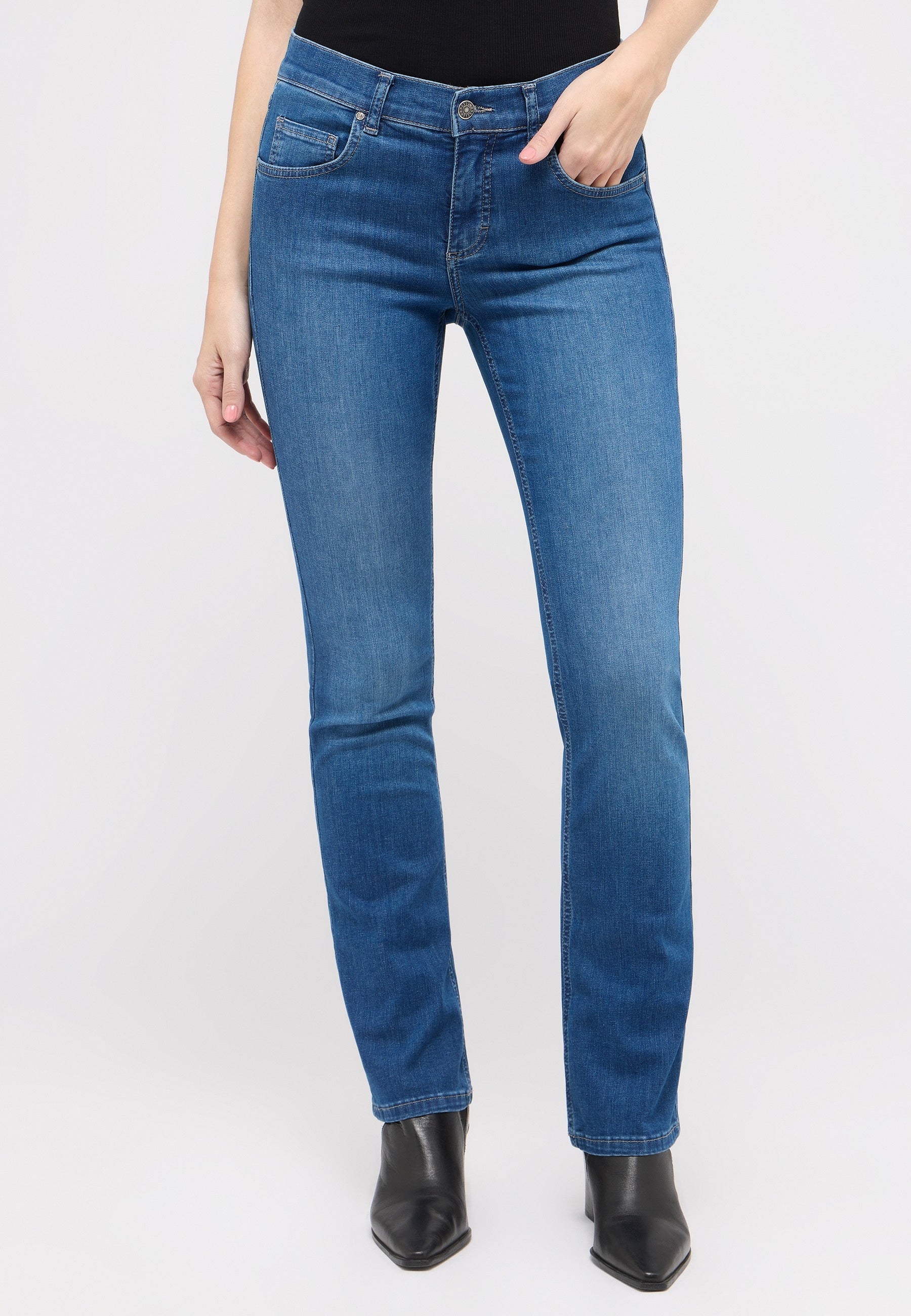 Angels Damen Jeans Mid Blue Us