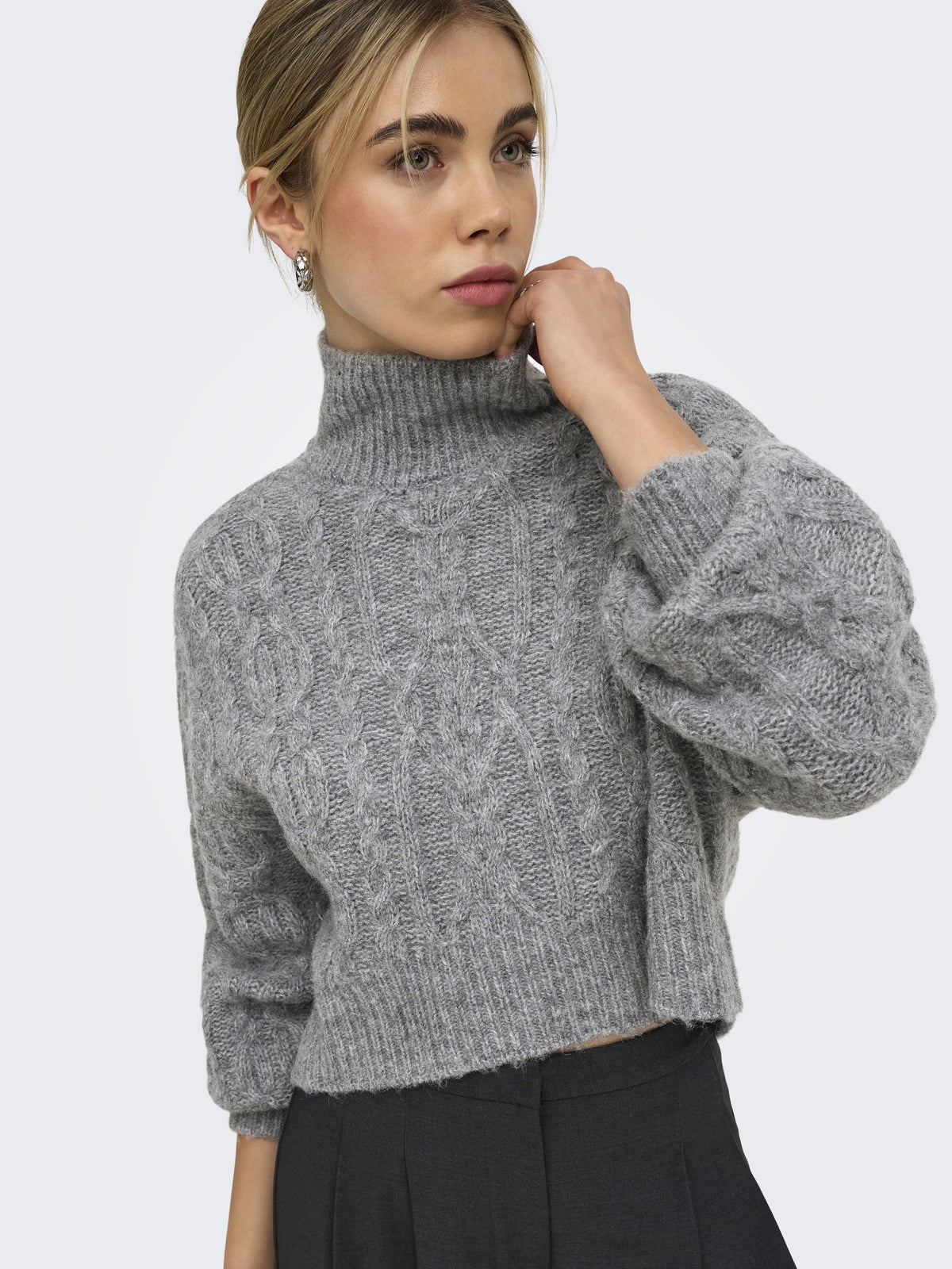 Only Damen Pullover Medium Grey Mel
