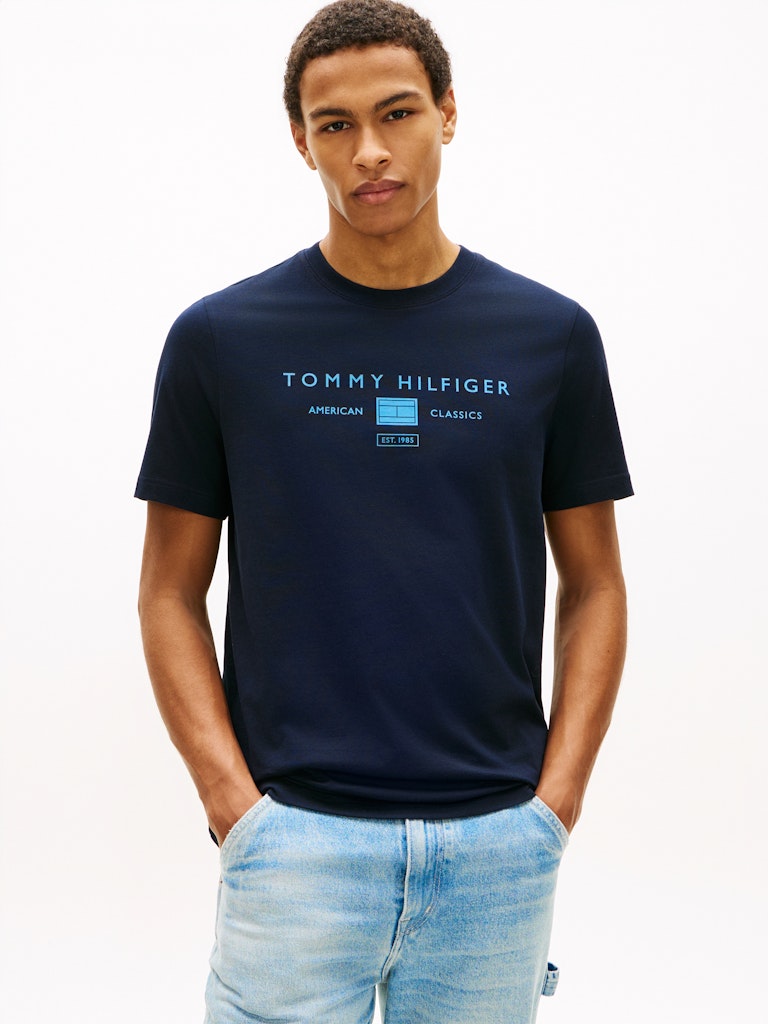 Tommy Hilfiger Herren T-Shirts kurz Dw Blue