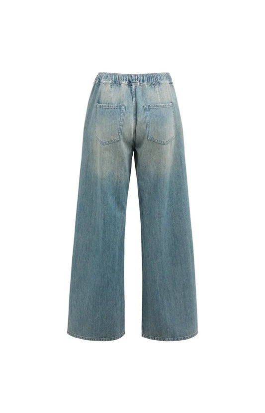 Jeans mit weitem Bein und Kordelzug