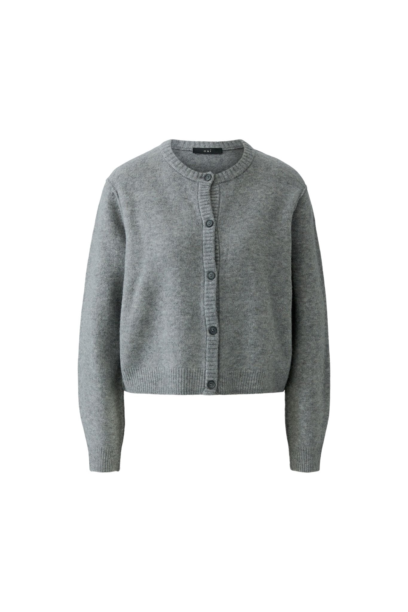 Oui Damen Strickjacken  Steel Grey