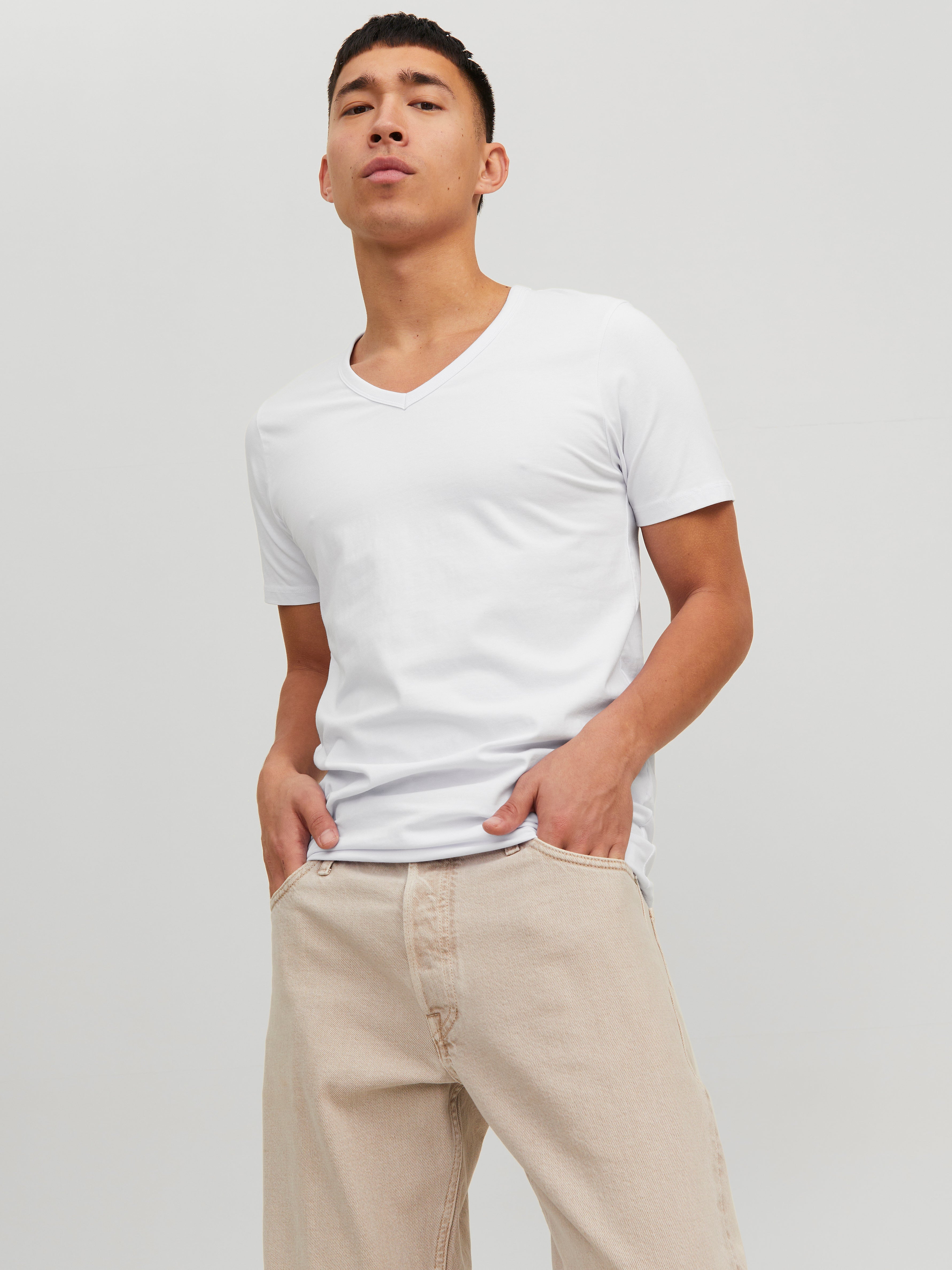 Jack & Jones Herren T-Shirts kurz Opt White