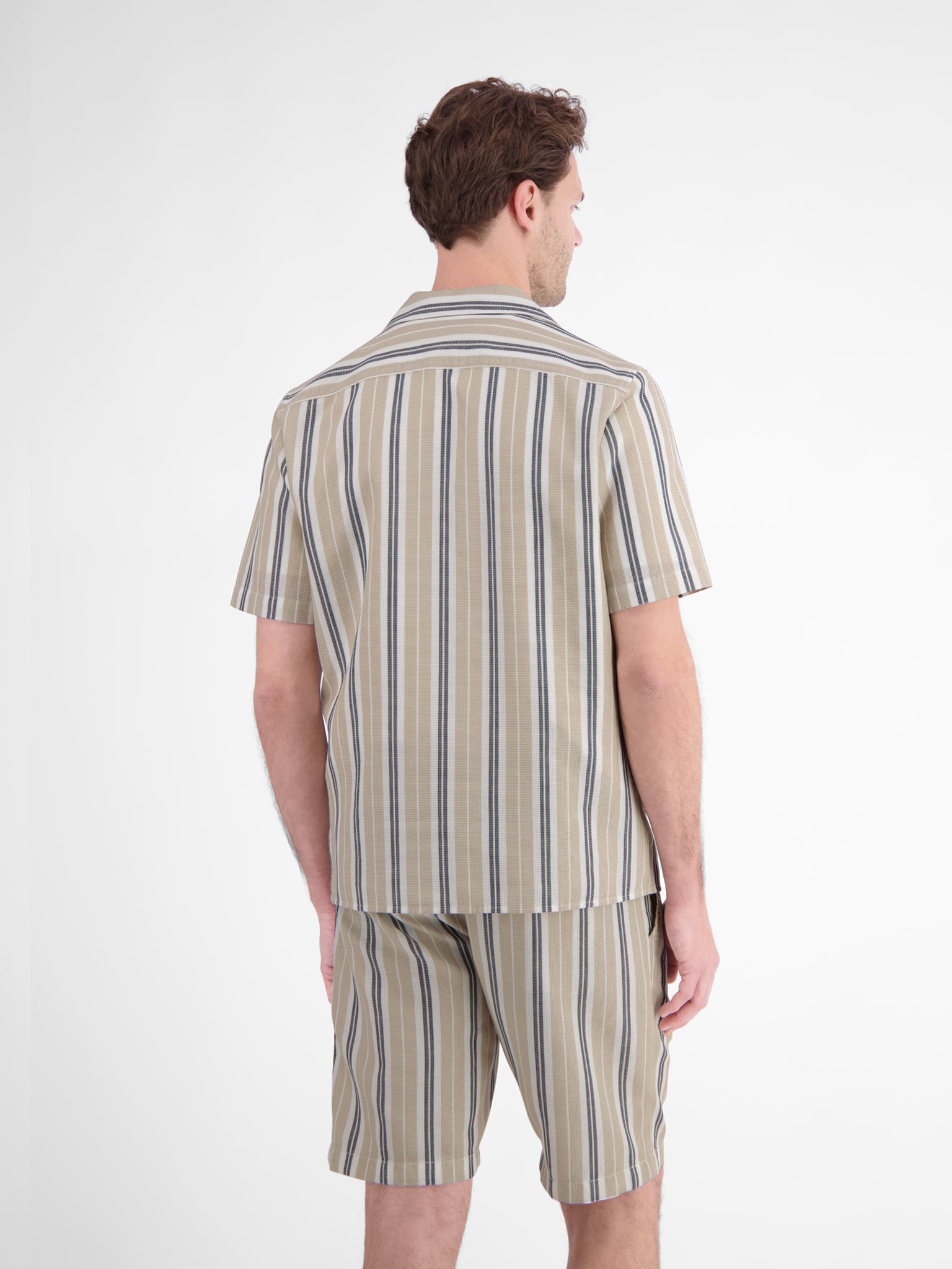 Lerros Herren Hemden kurz Gravel Beige