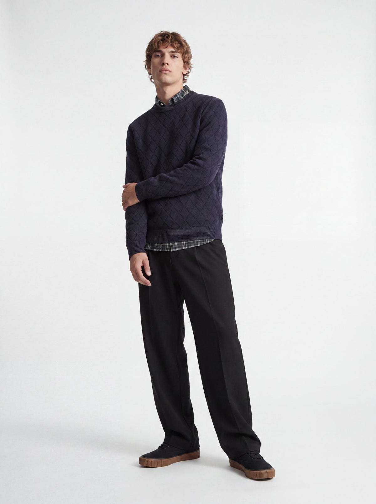 Jack & Jones Herren Pullover Night Sky/Argyl