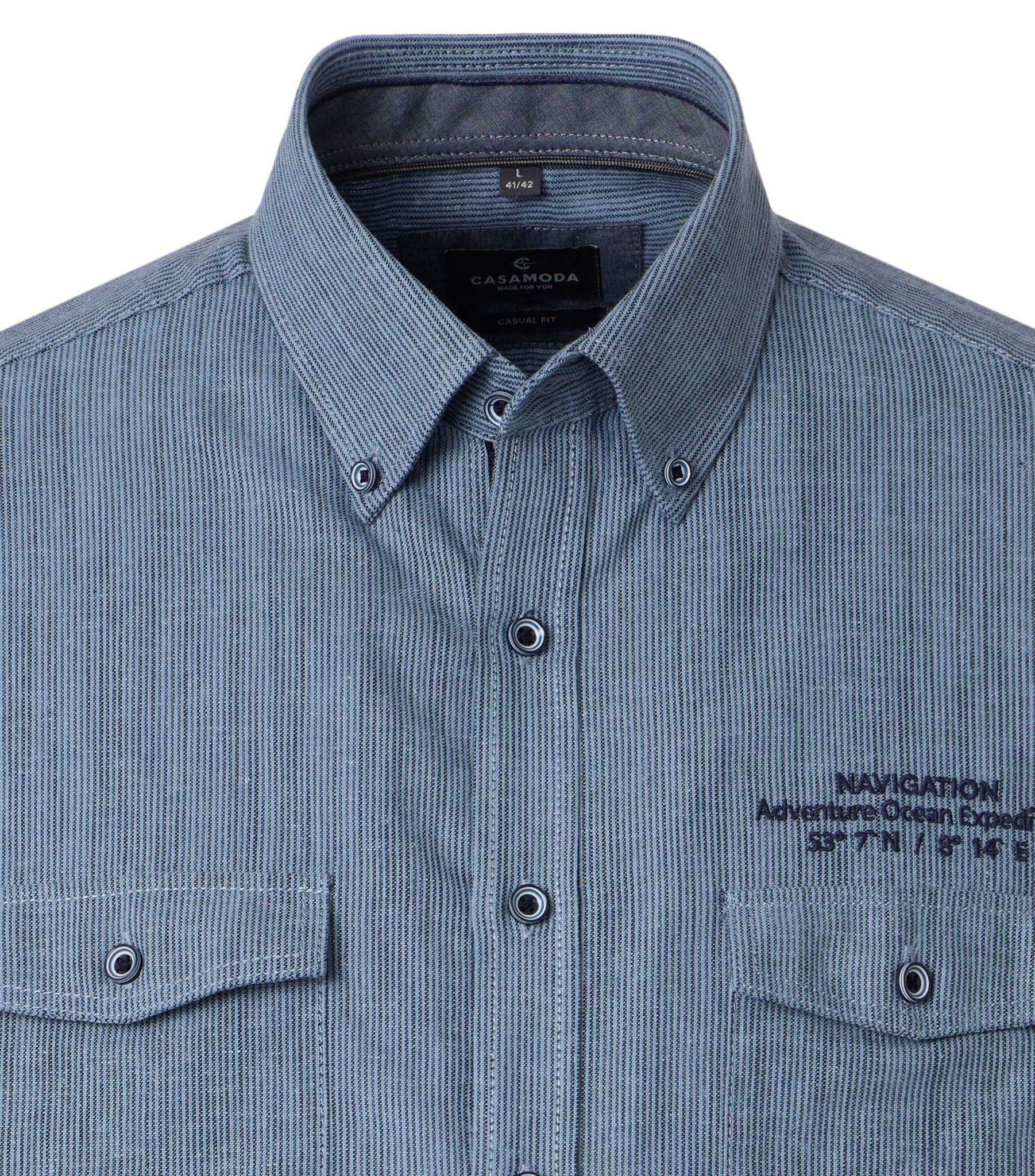 Casa Moda Herren Hemden kurz  Blau