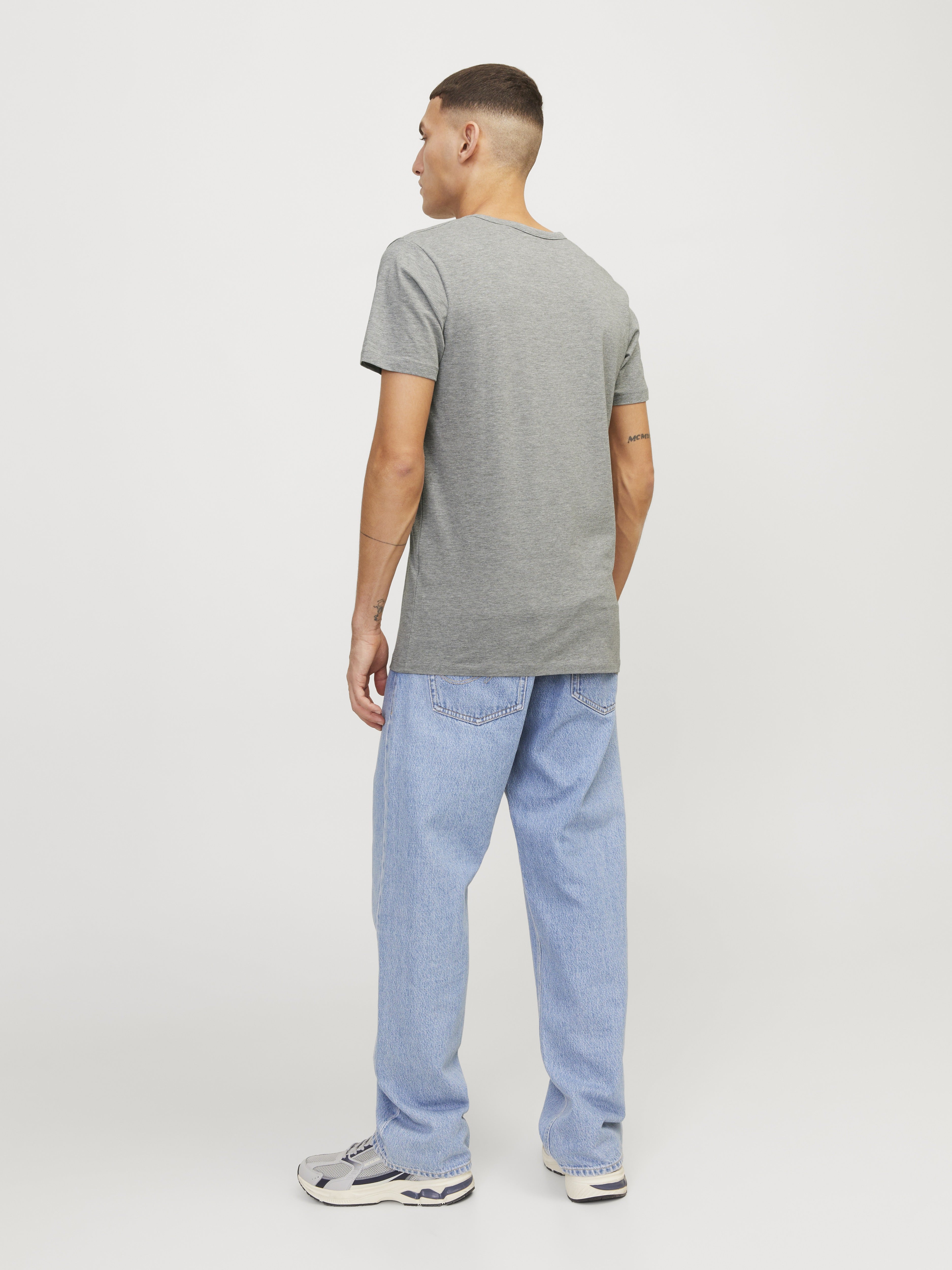 Jack & Jones Herren T-Shirts kurz Light Grey Mela