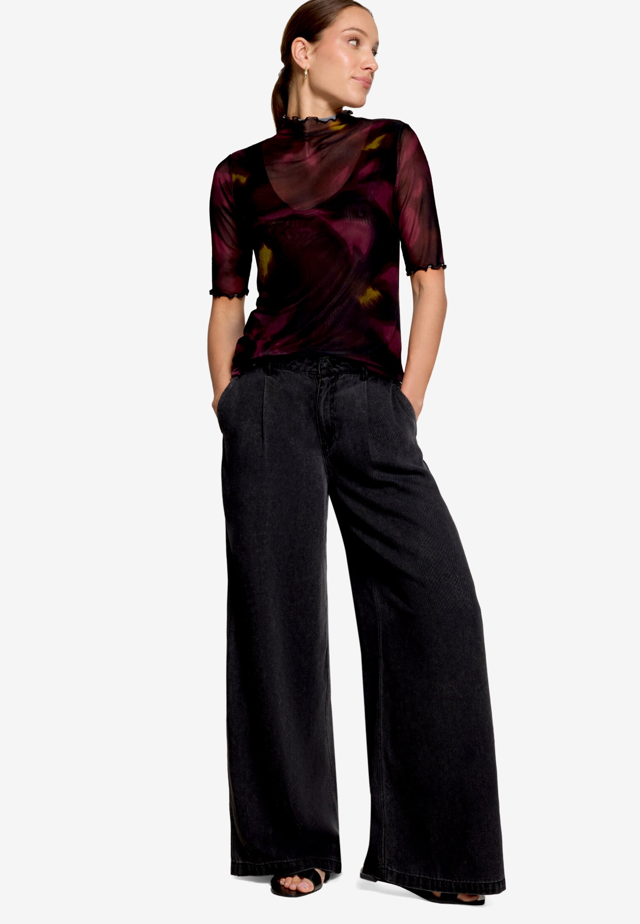 Zero Damen Hosen Black Denim