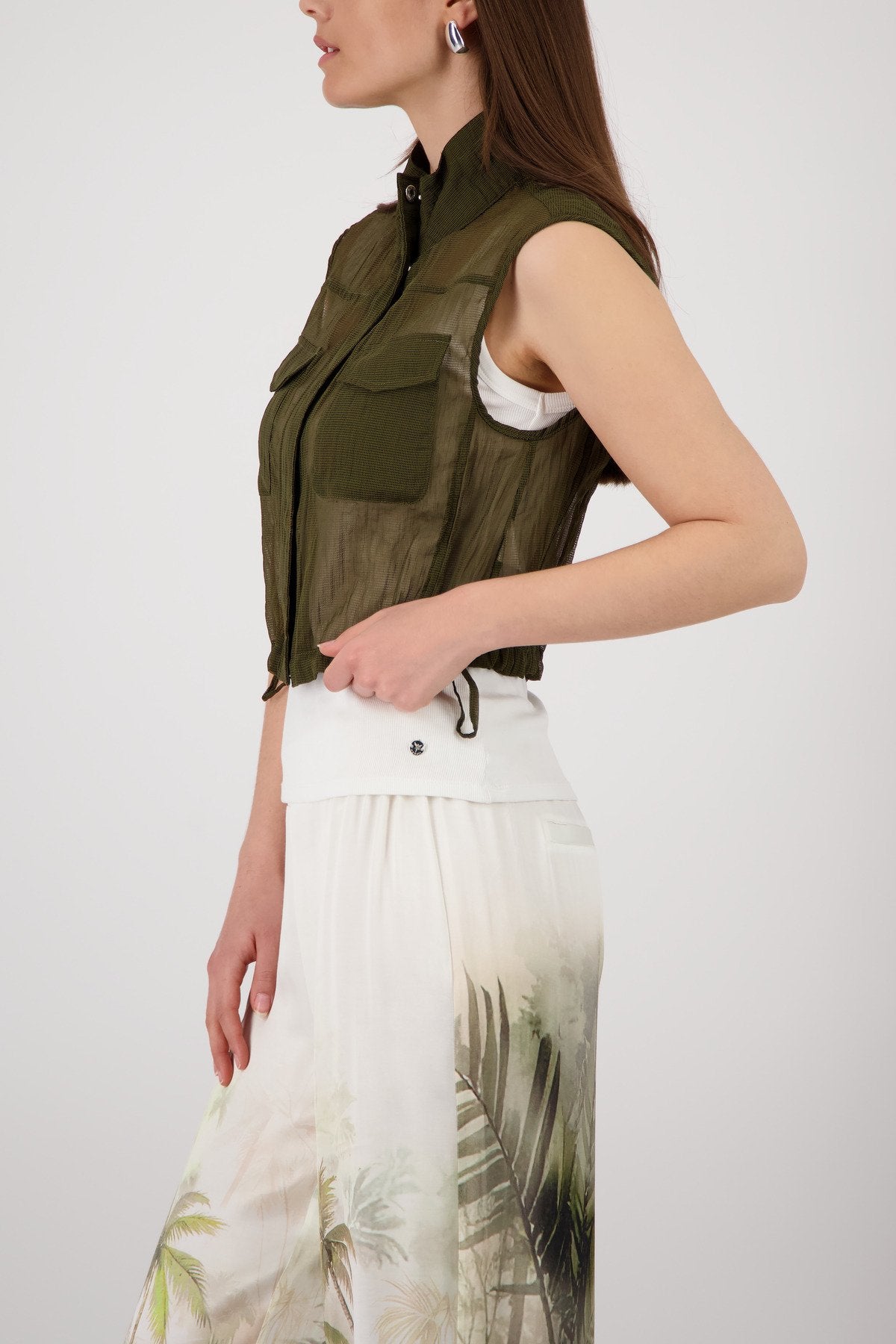Monari Damen Indoorwesten  Olive