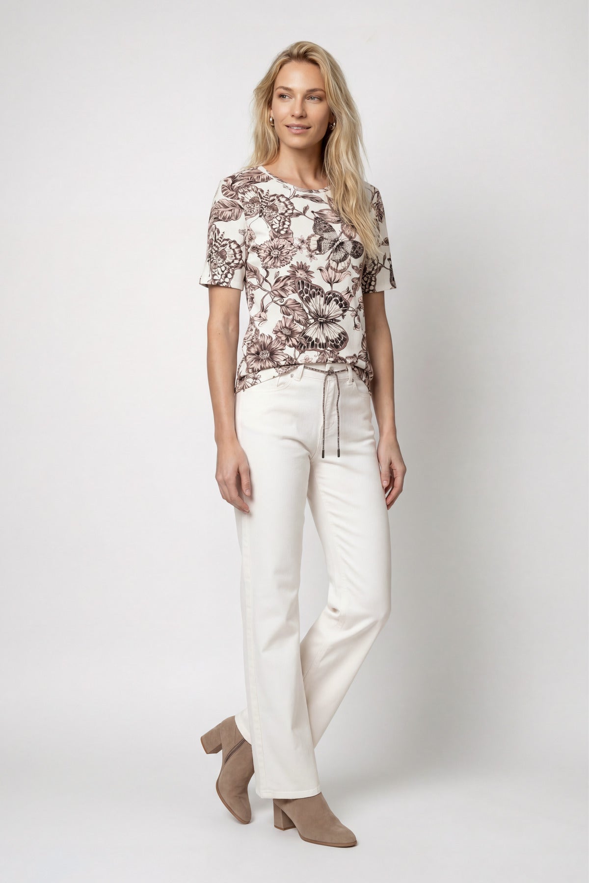 Monari Damen T-Shirts Taupe Gemus