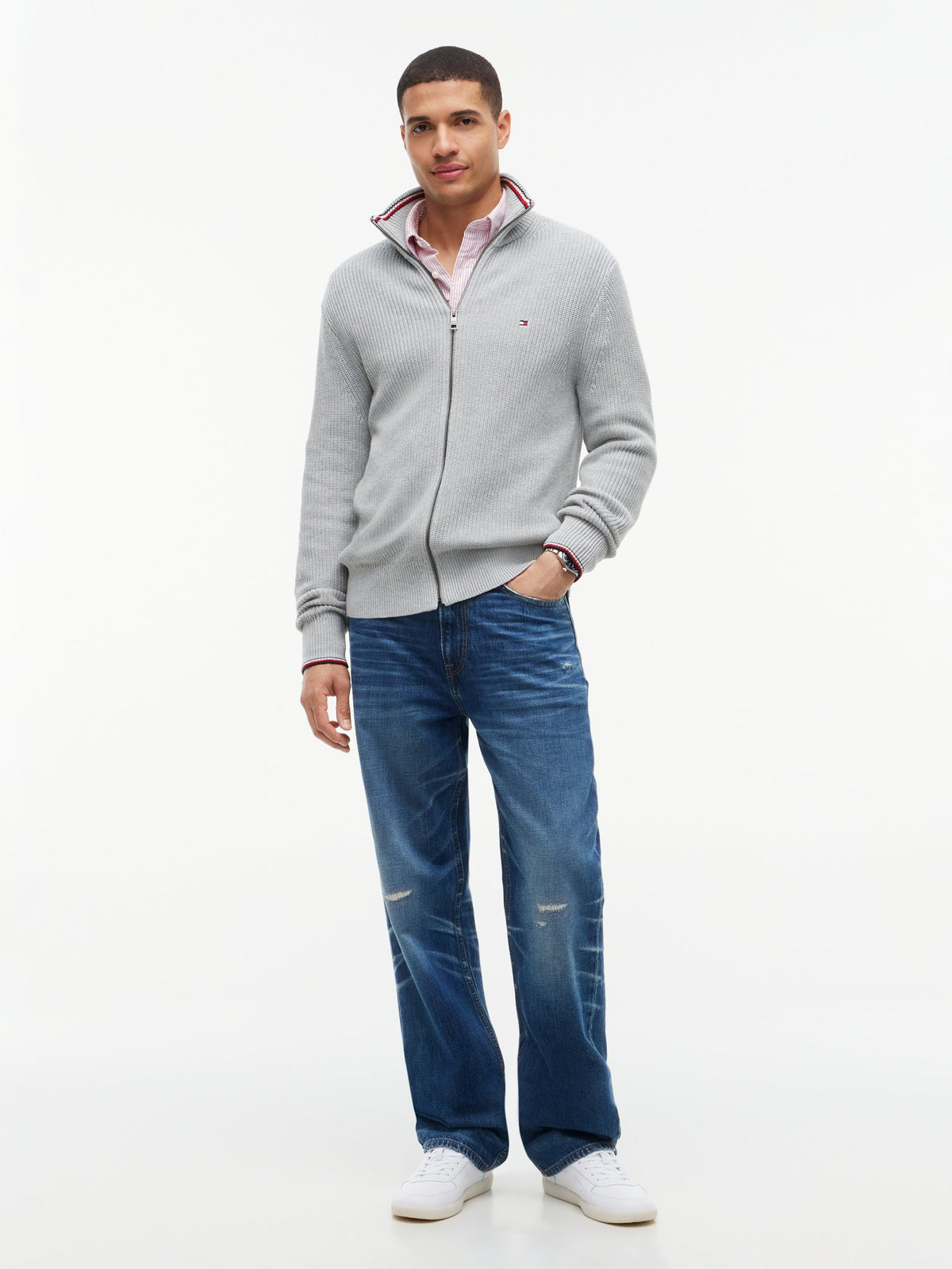 Tommy Hilfiger Herren Strickjacken P Grey