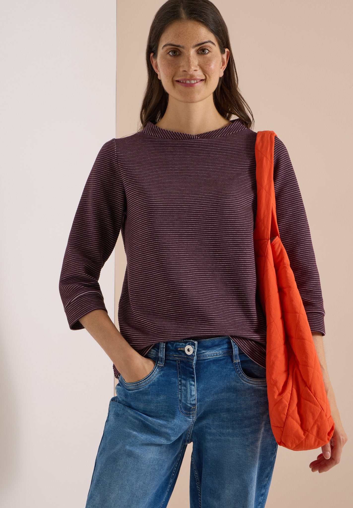 Cecil Damen T-Shirts Berry Red