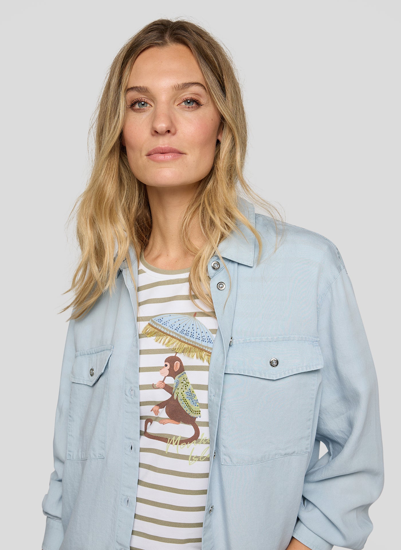 Rabe Damen Blusen Bleachedblue