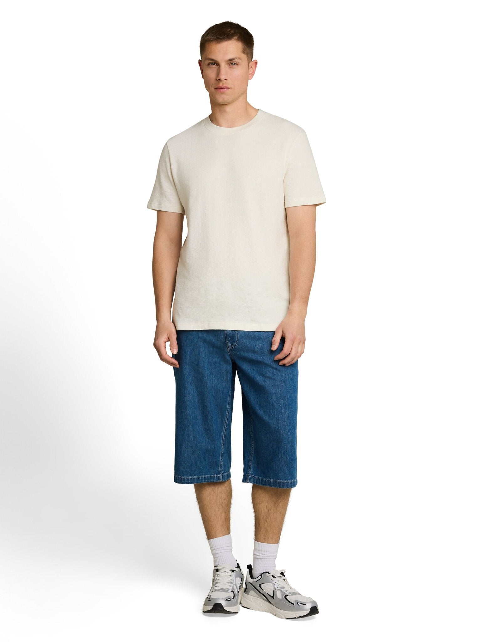 Tom Tailor denim Herren T-Shirts kurz Wool White