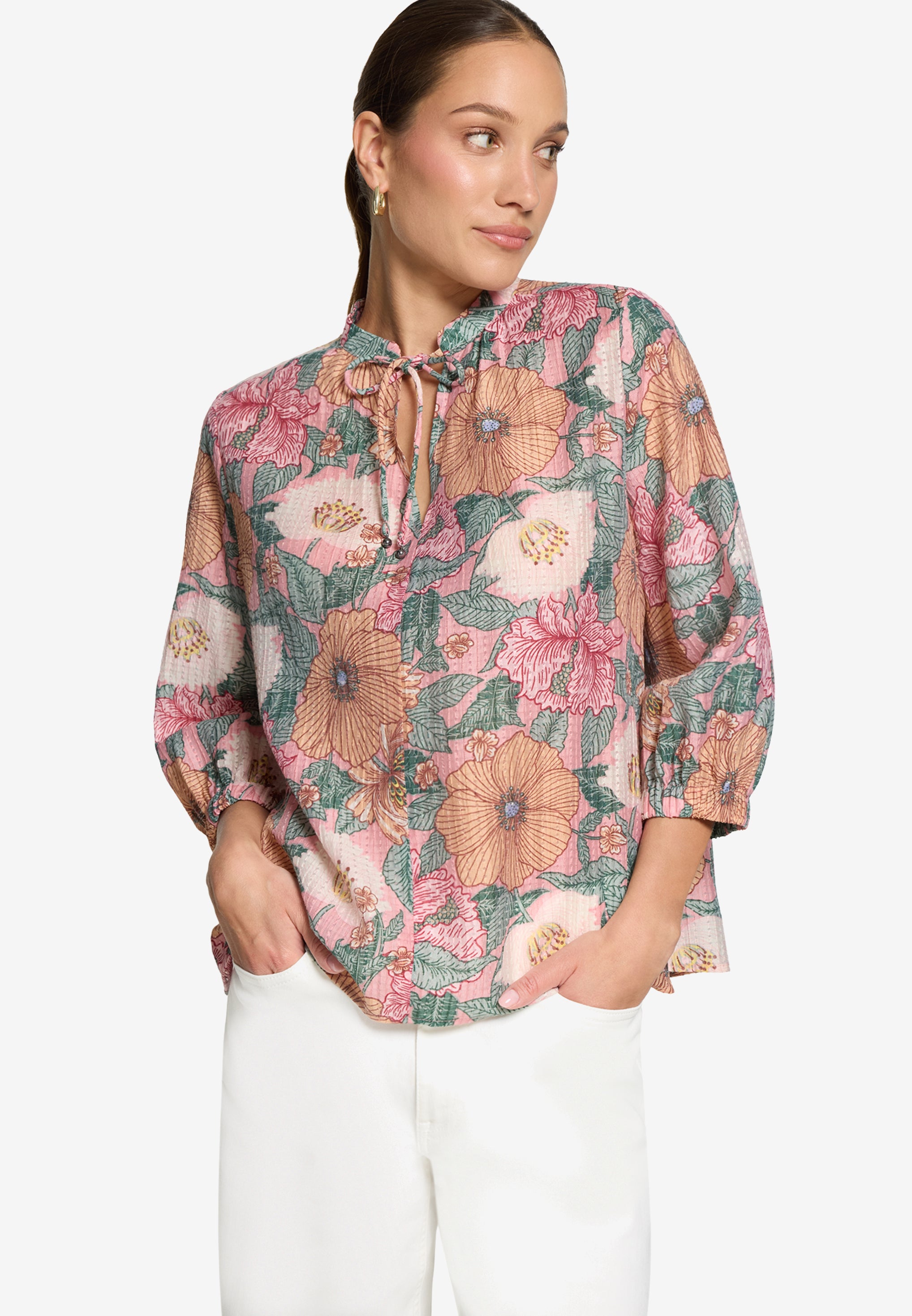 Zero Damen Blusen Rosé/Green