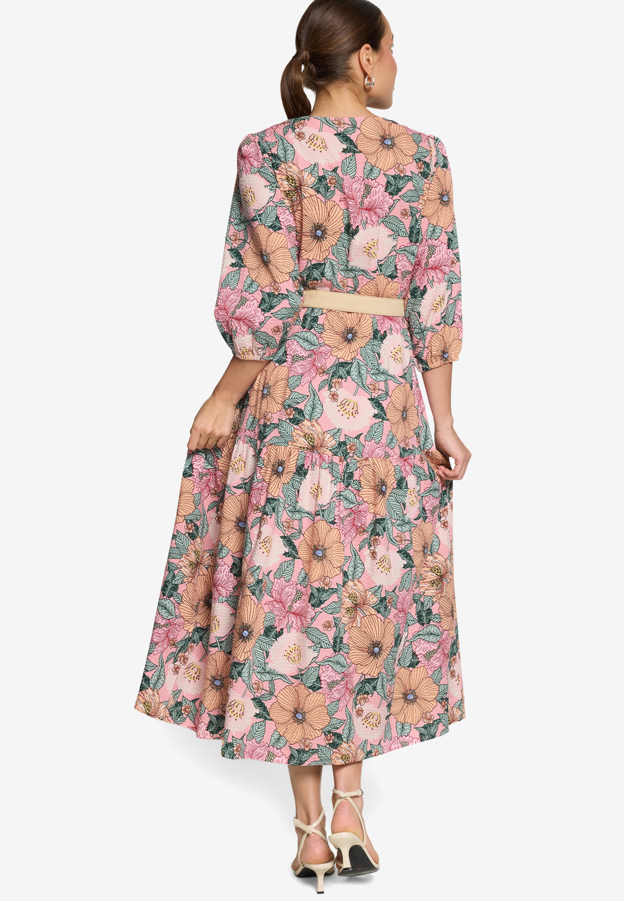 Zero Damen Kleider Rosé/Green
