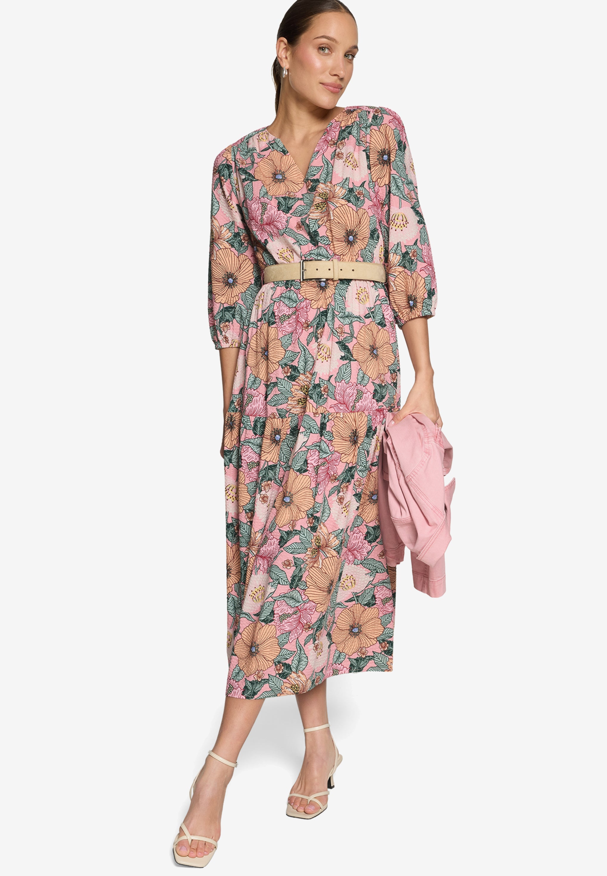 Zero Damen Kleider Rosé/Green