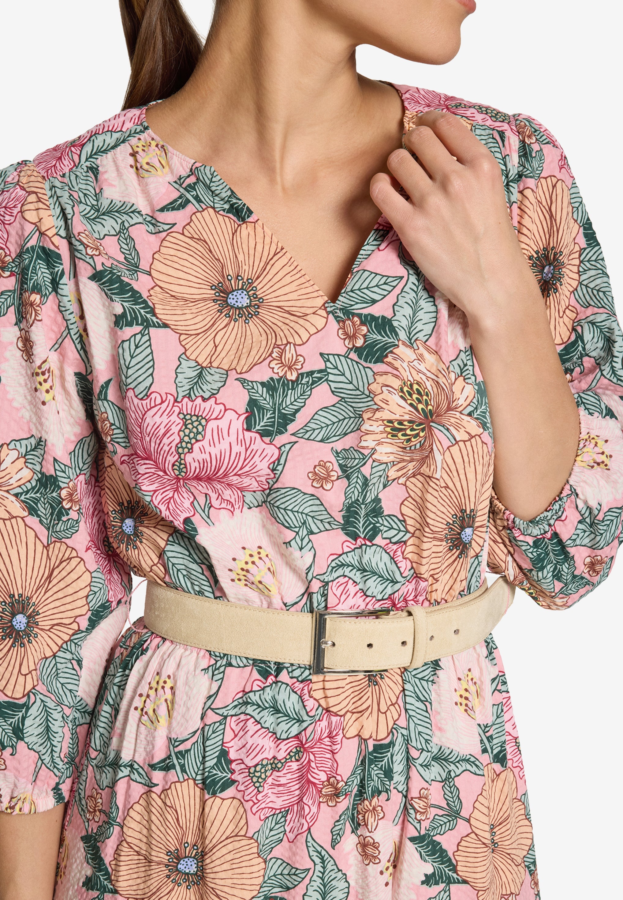 Zero Damen Kleider Rosé/Green