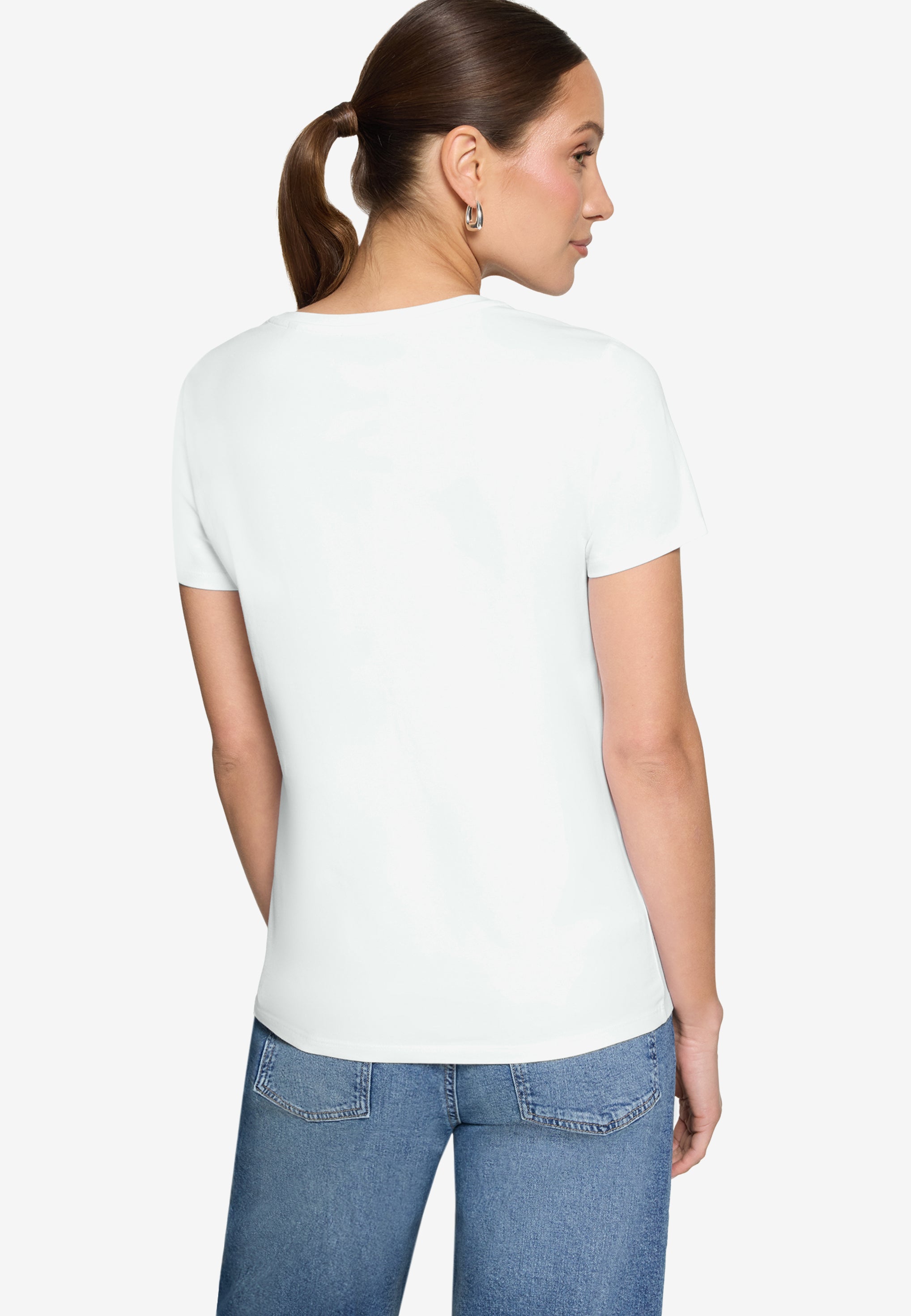 Zero Damen T-Shirts Patch White/Blu