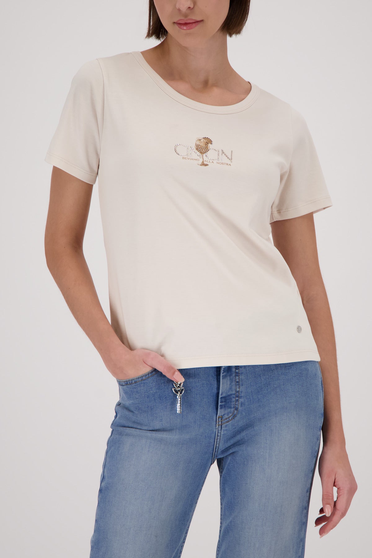 Monari Damen T-Shirts  Champagne B