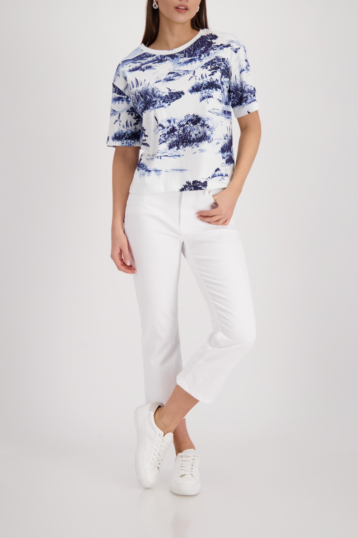 Monari Damen T-Shirts Marine Gemu