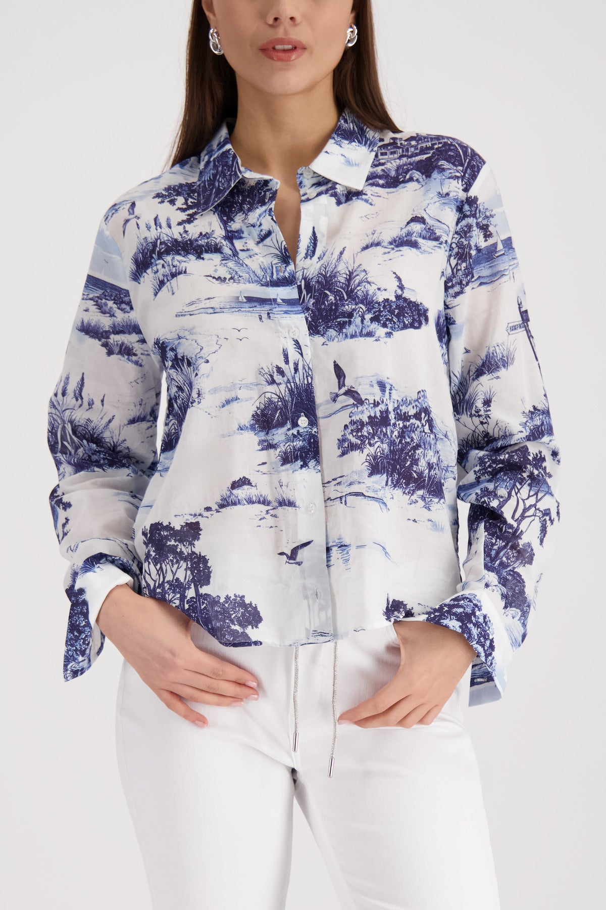 Monari Damen Blusen  Marine Gemu