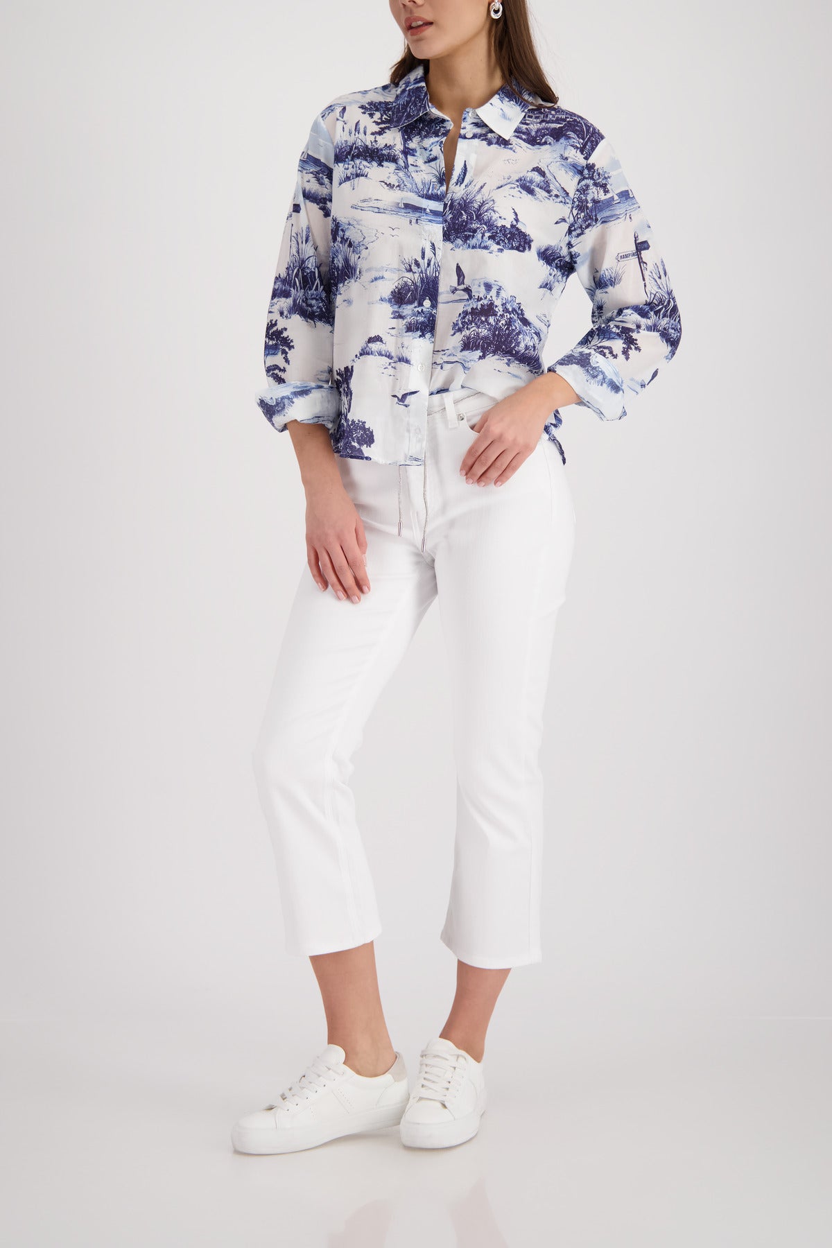 Monari Damen Blusen  Marine Gemu