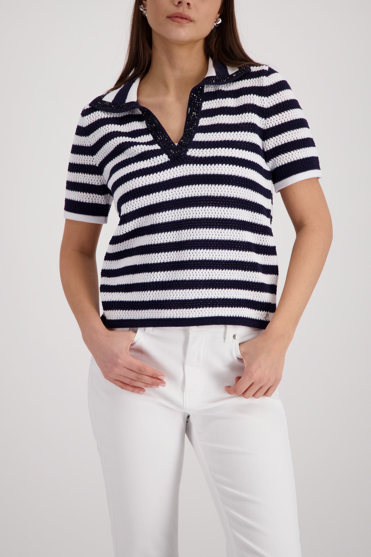 Monari Damen Pullover  Marine Ring