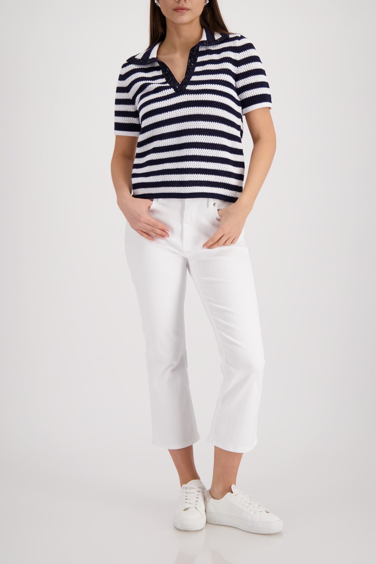 Monari Damen Pullover Marine Ring