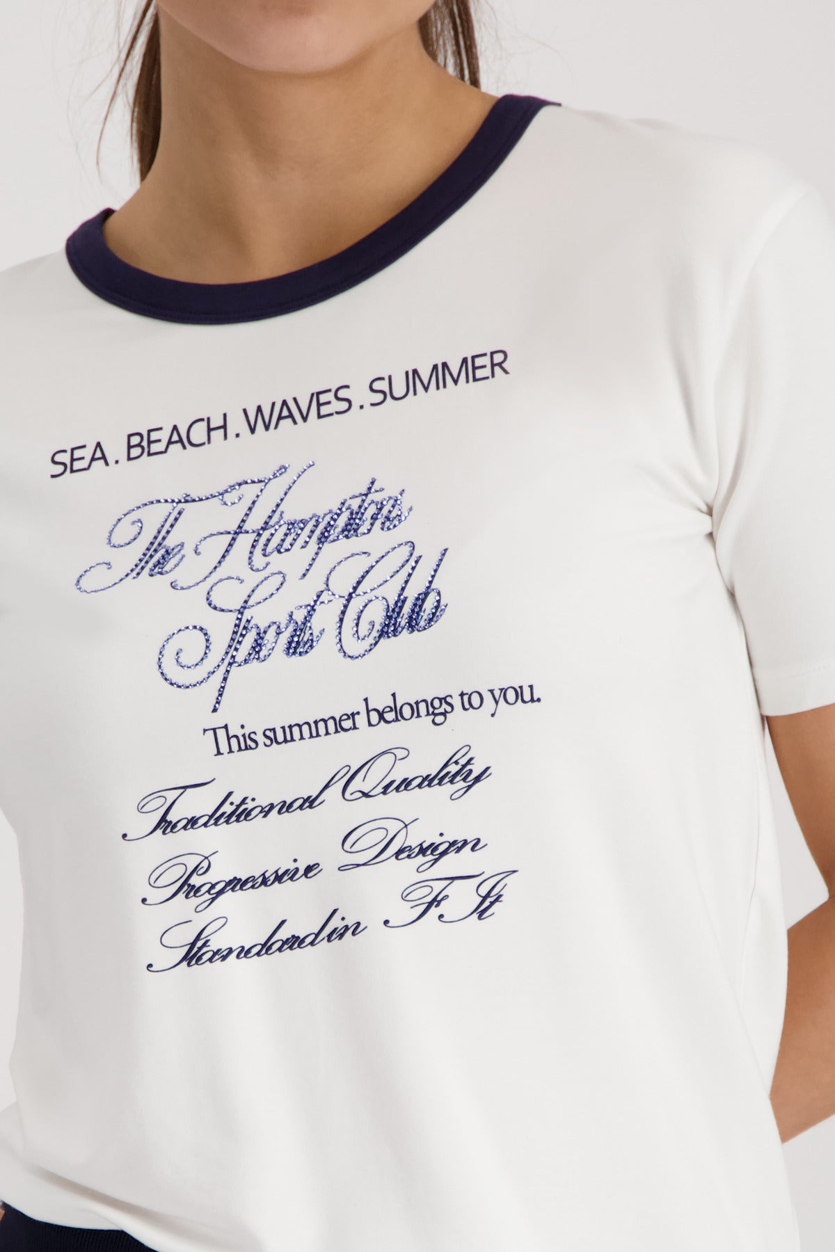 Monari Damen T-Shirts  Marine