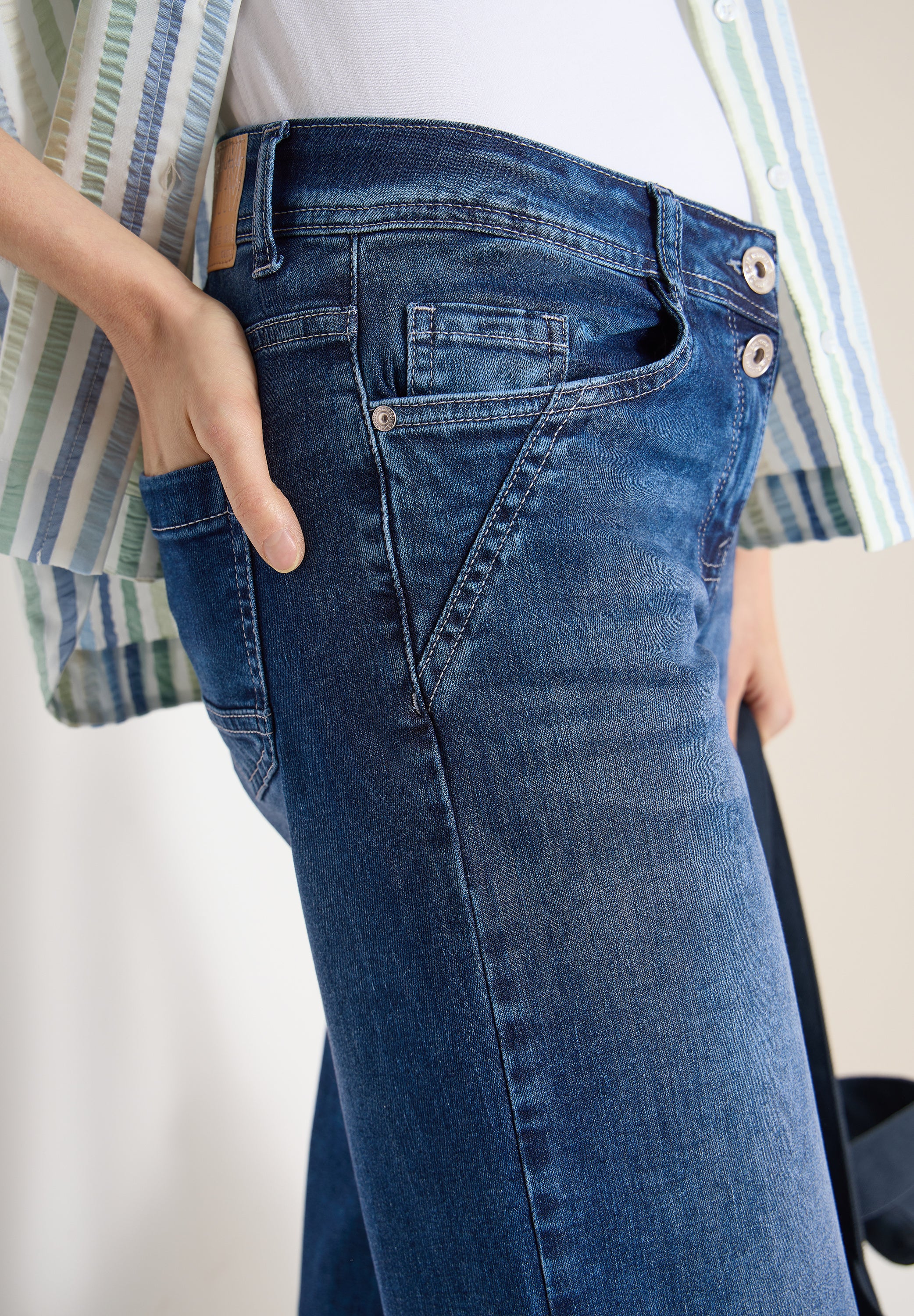 Cecil Damen Hosen Mid Blue