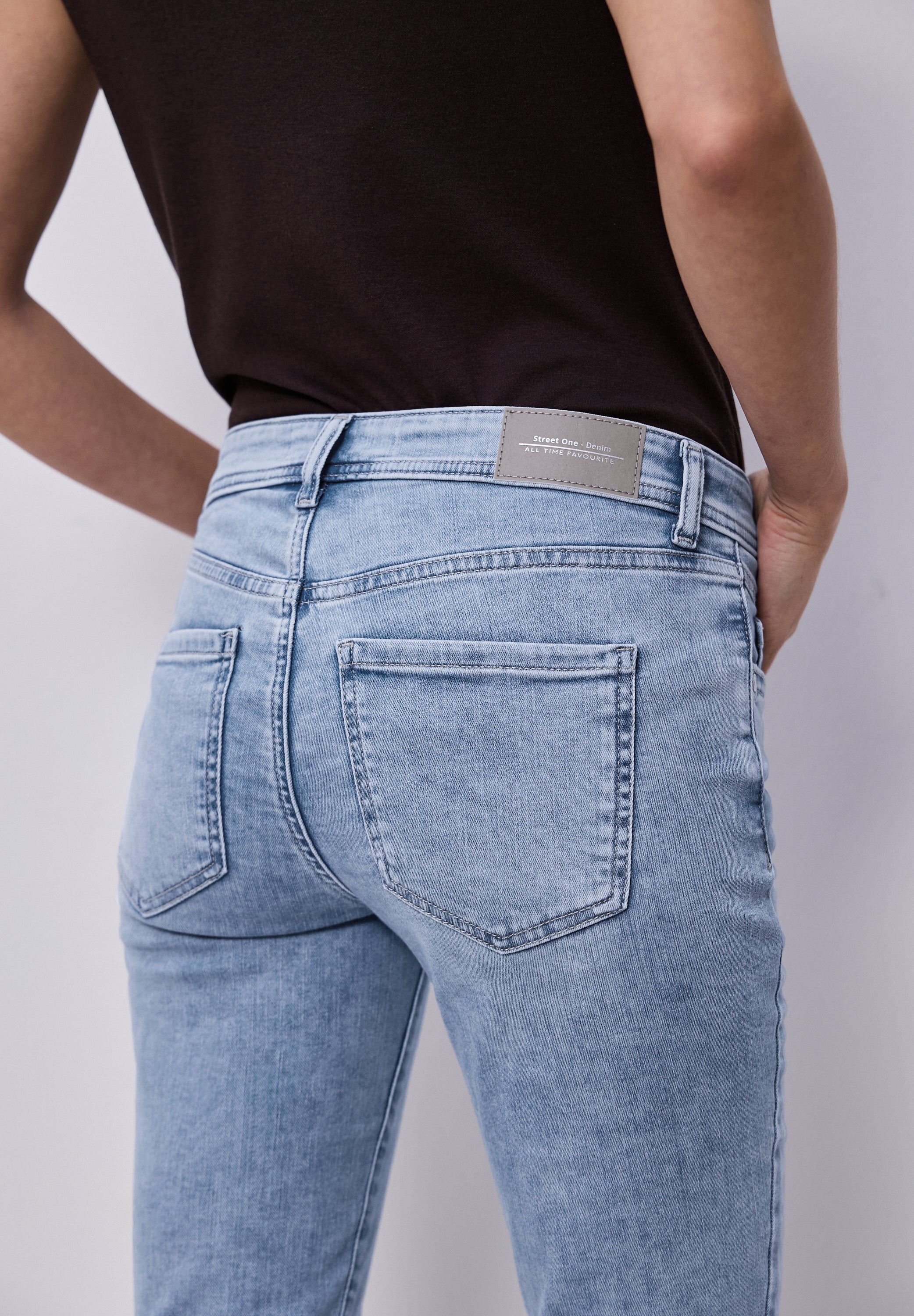 Street One Damen Hosen  Light Blu