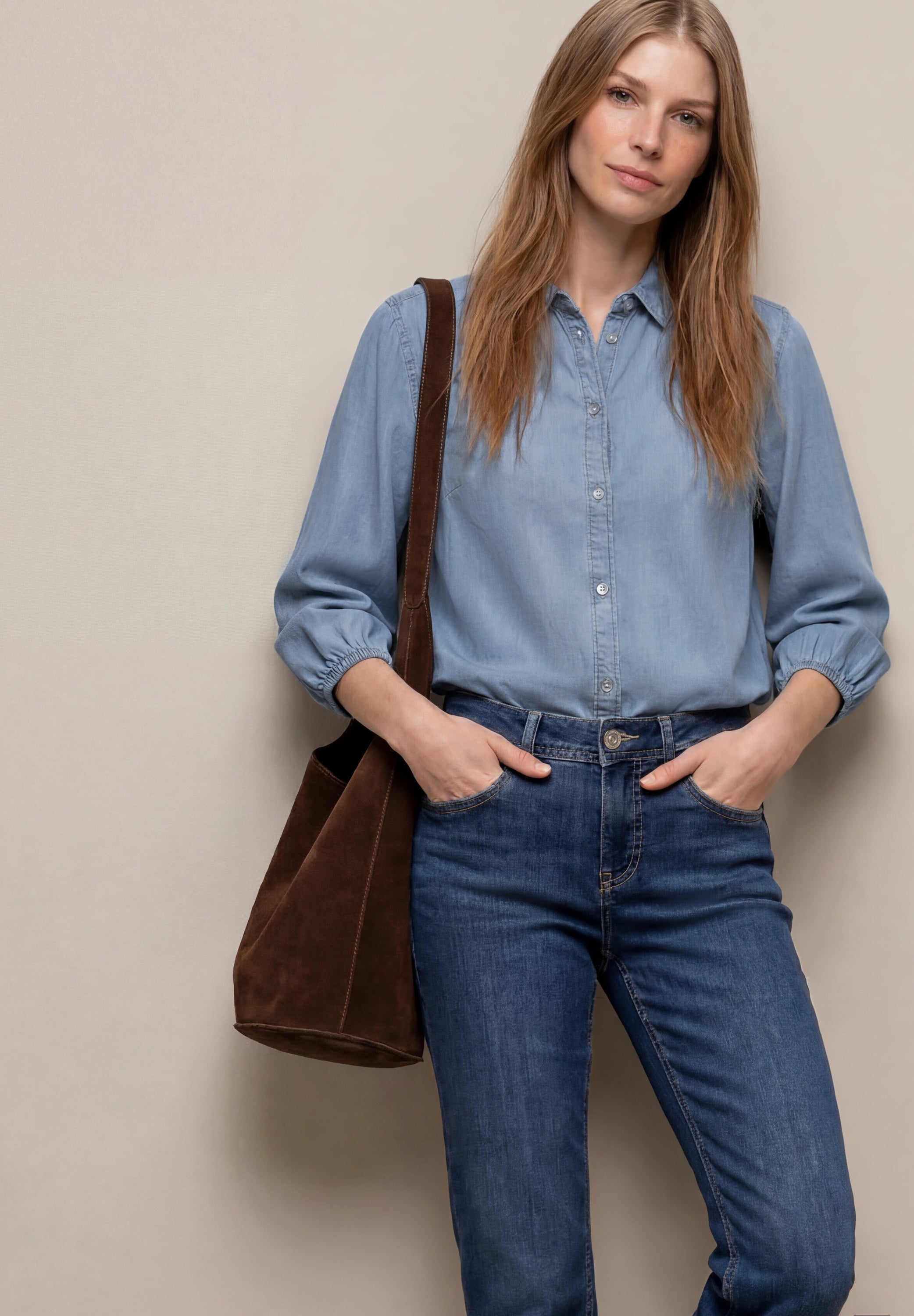 Street One Damen Blusen  Light Blu