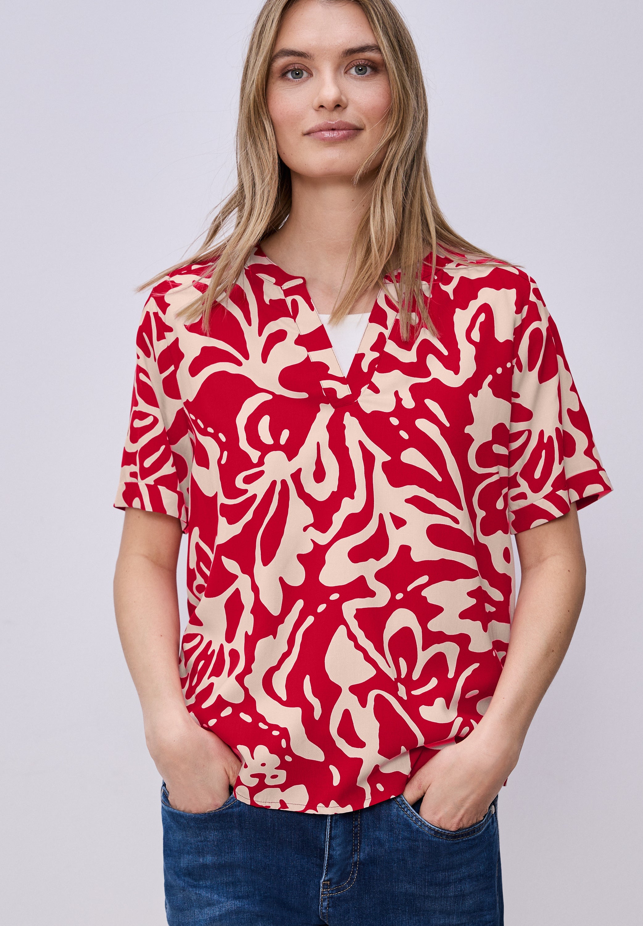 Street One Damen Blusen Salsa Red